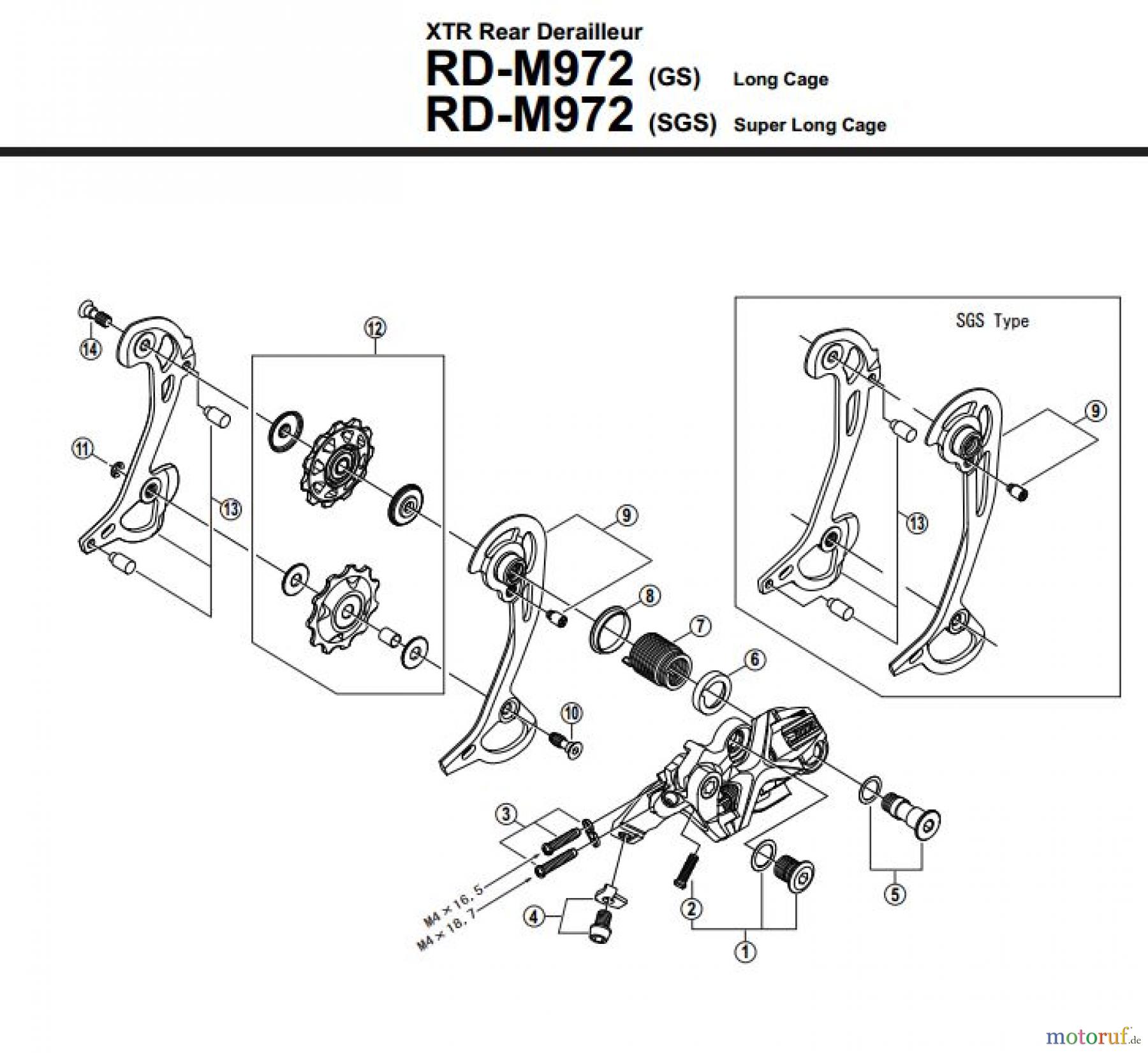 Shimano RD Rear Derailleur - Schaltwerk RD-M972