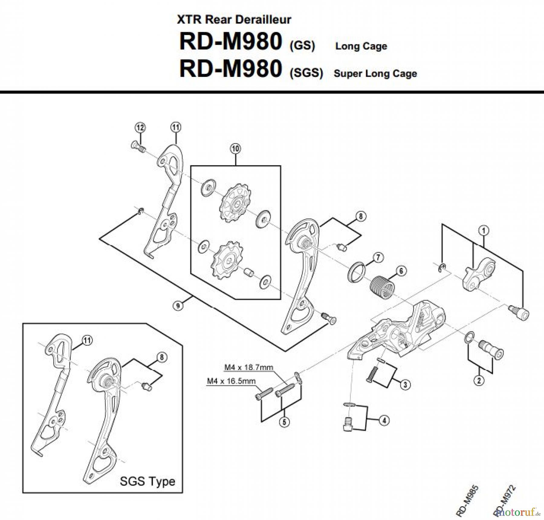 Shimano RD Rear Derailleur - Schaltwerk RD-M980-3085A