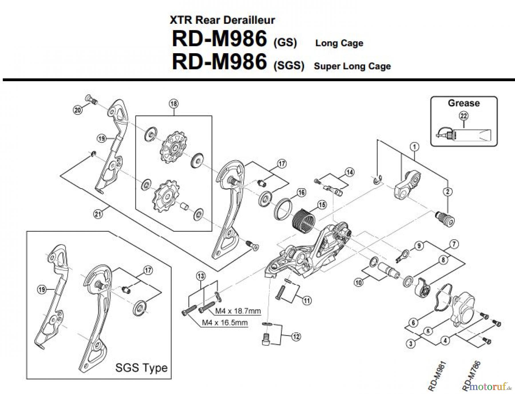 Shimano RD Rear Derailleur - Schaltwerk RD-M986-3430