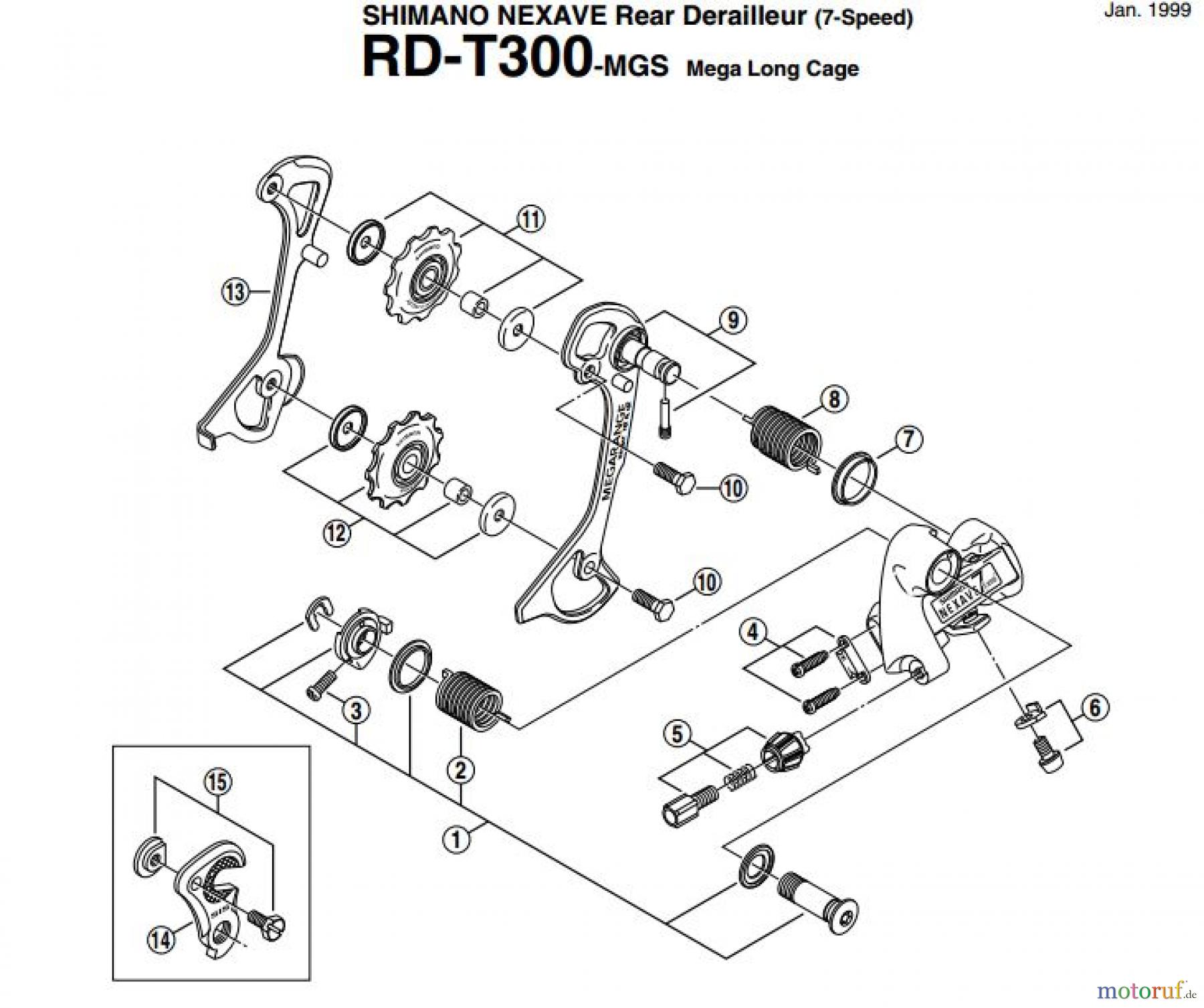 Shimano RD Rear Derailleur - Schaltwerk RD-T300-EV