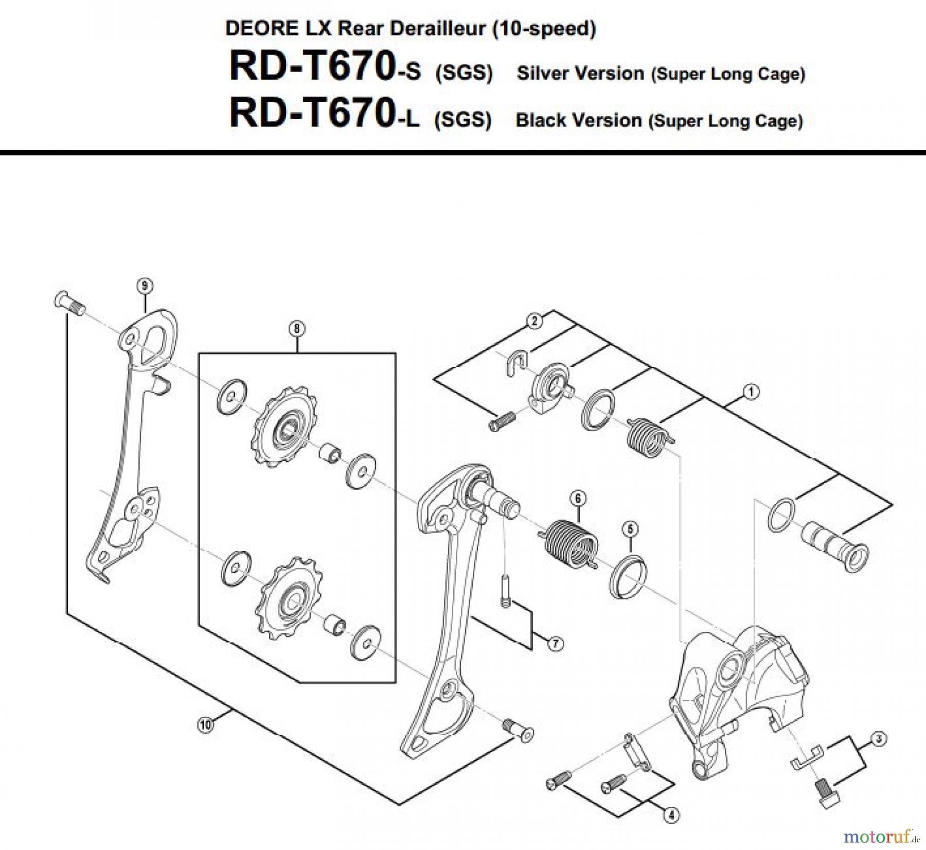 Shimano RD Rear Derailleur - Schaltwerk RD-T670-3318