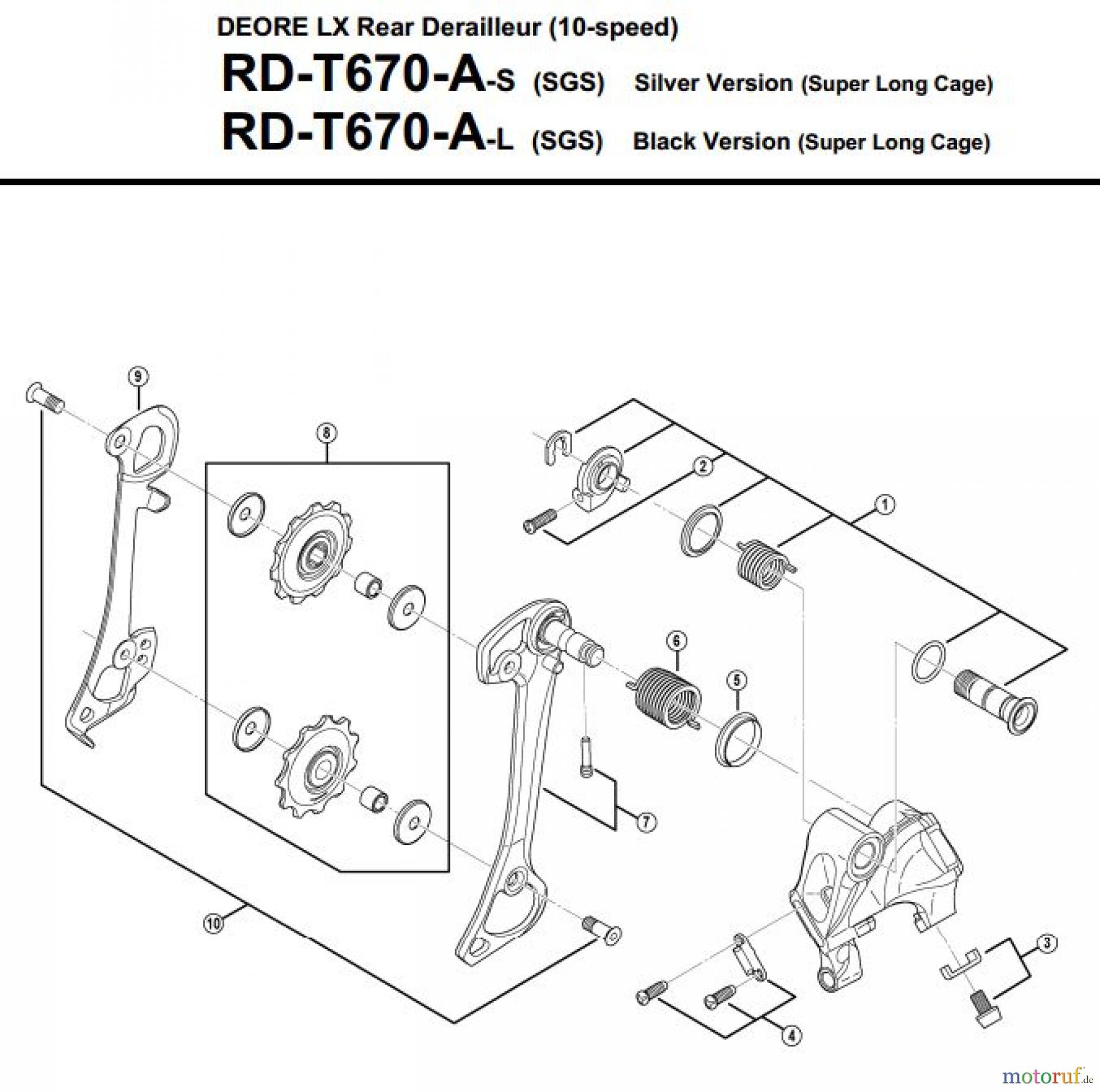 Shimano RD Rear Derailleur - Schaltwerk RD-T670-A-3361