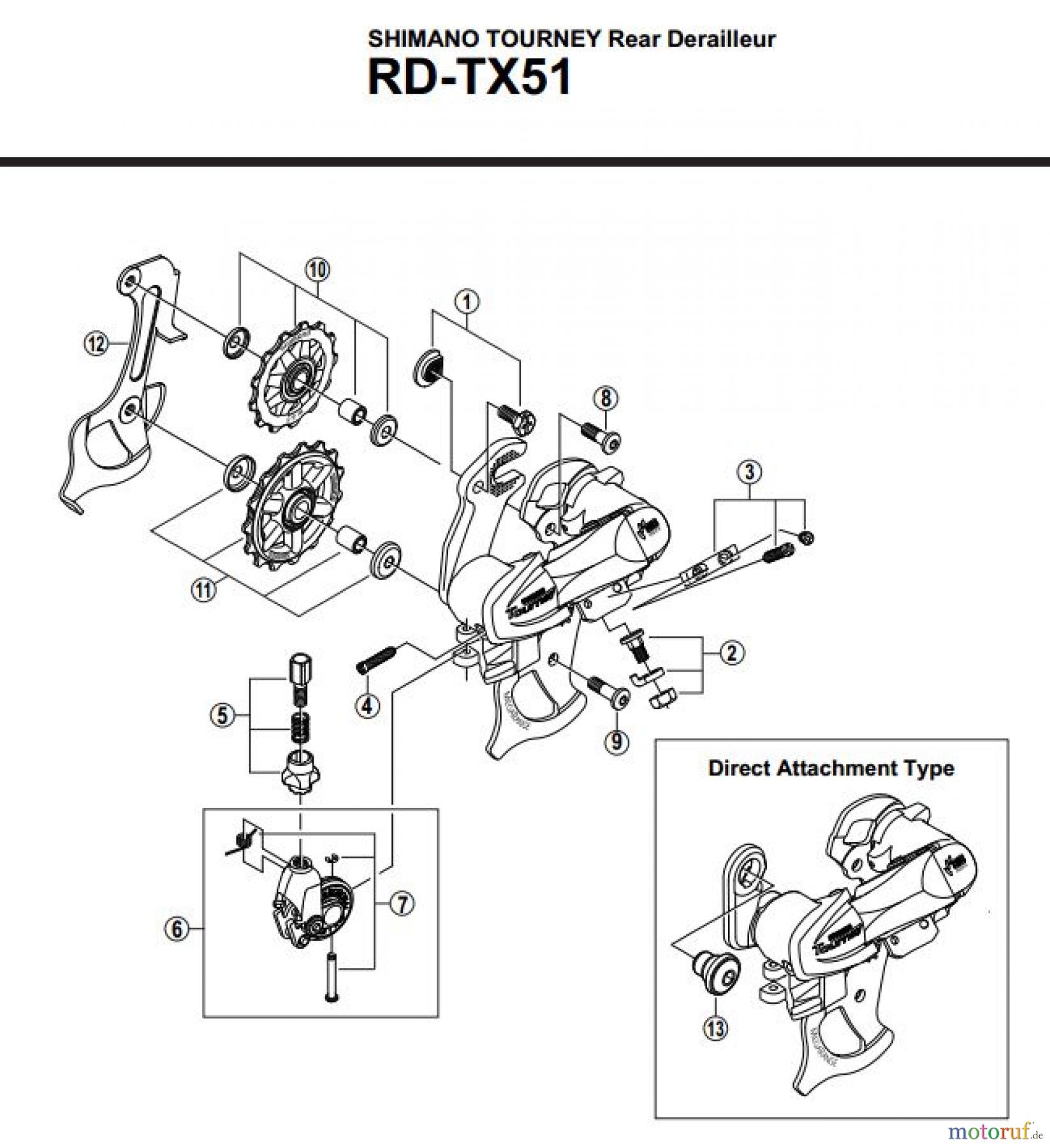 Shimano RD Rear Derailleur - Schaltwerk RD-TX51-2757