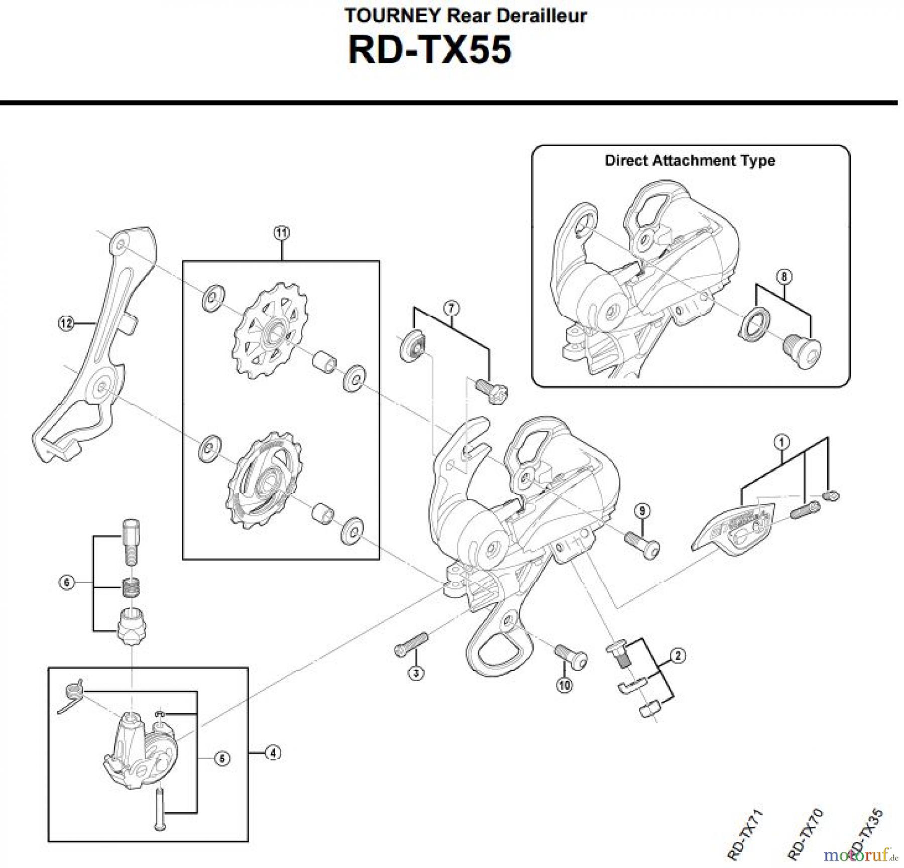 Shimano RD Rear Derailleur - Schaltwerk RD-TX55-3101