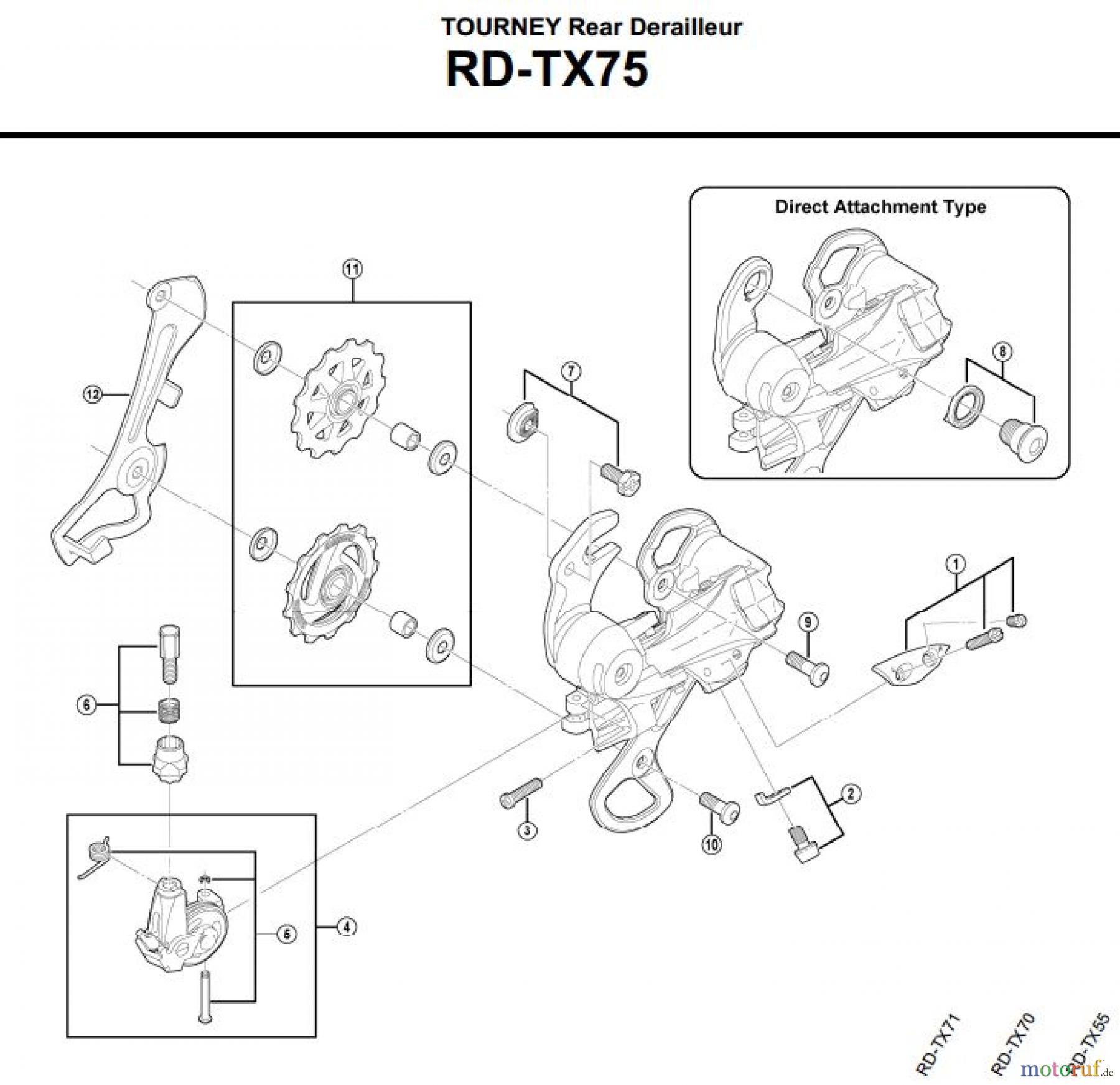 Shimano RD Rear Derailleur - Schaltwerk RD-TX75-3102