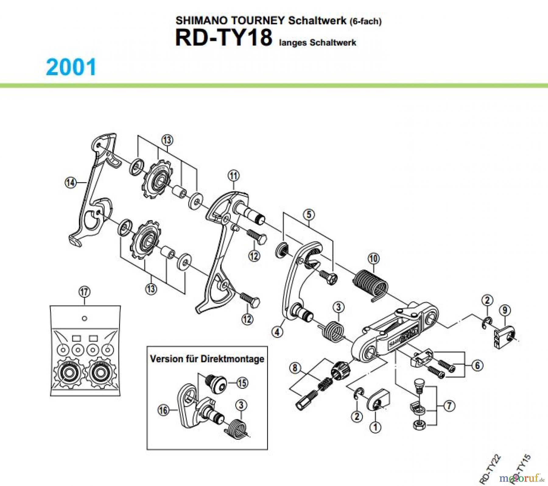 Shimano RD Rear Derailleur - Schaltwerk RD-TY18-01
