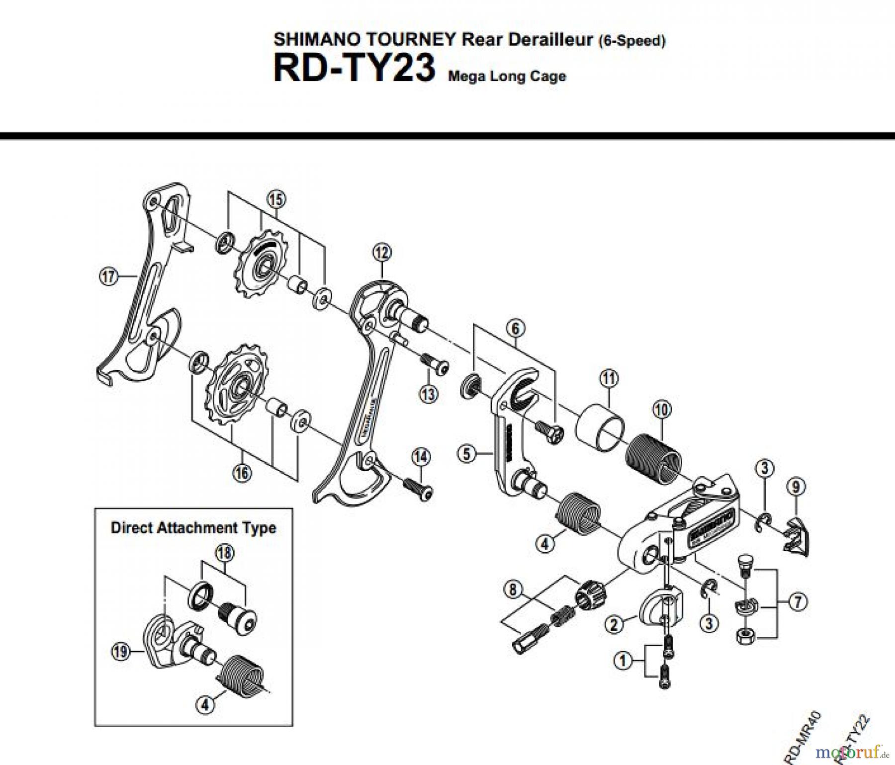 Shimano RD Rear Derailleur - Schaltwerk RD-TY23
