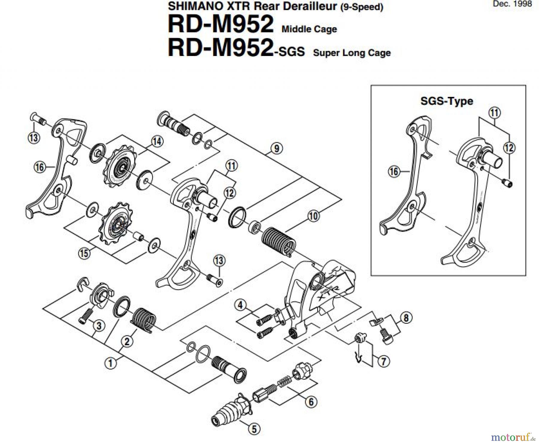 Shimano RD Rear Derailleur - Schaltwerk RD-M952