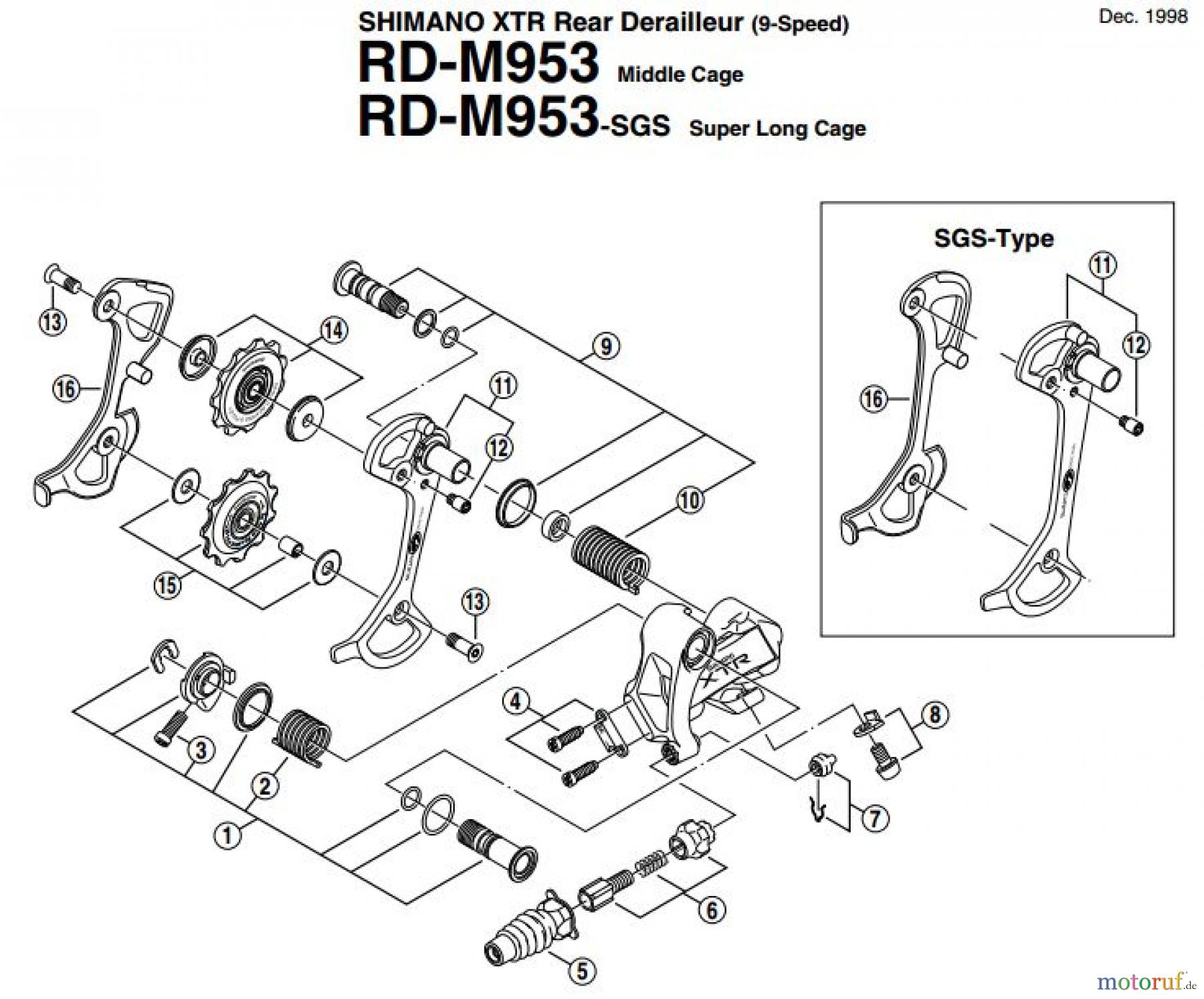 Shimano RD Rear Derailleur - Schaltwerk RD-M953