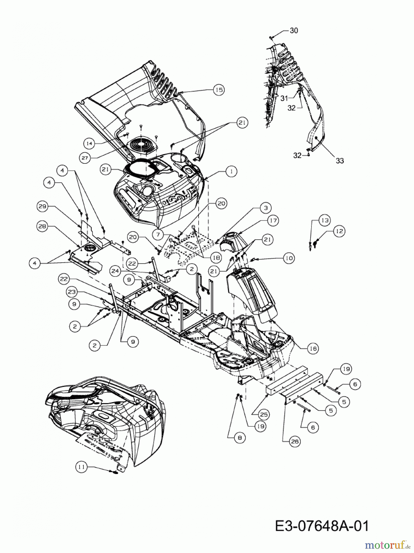 Wolf-Garten Rasentraktoren Scooter Pro 13A226ED650 (2012) Frontgewicht, Verkleidungen