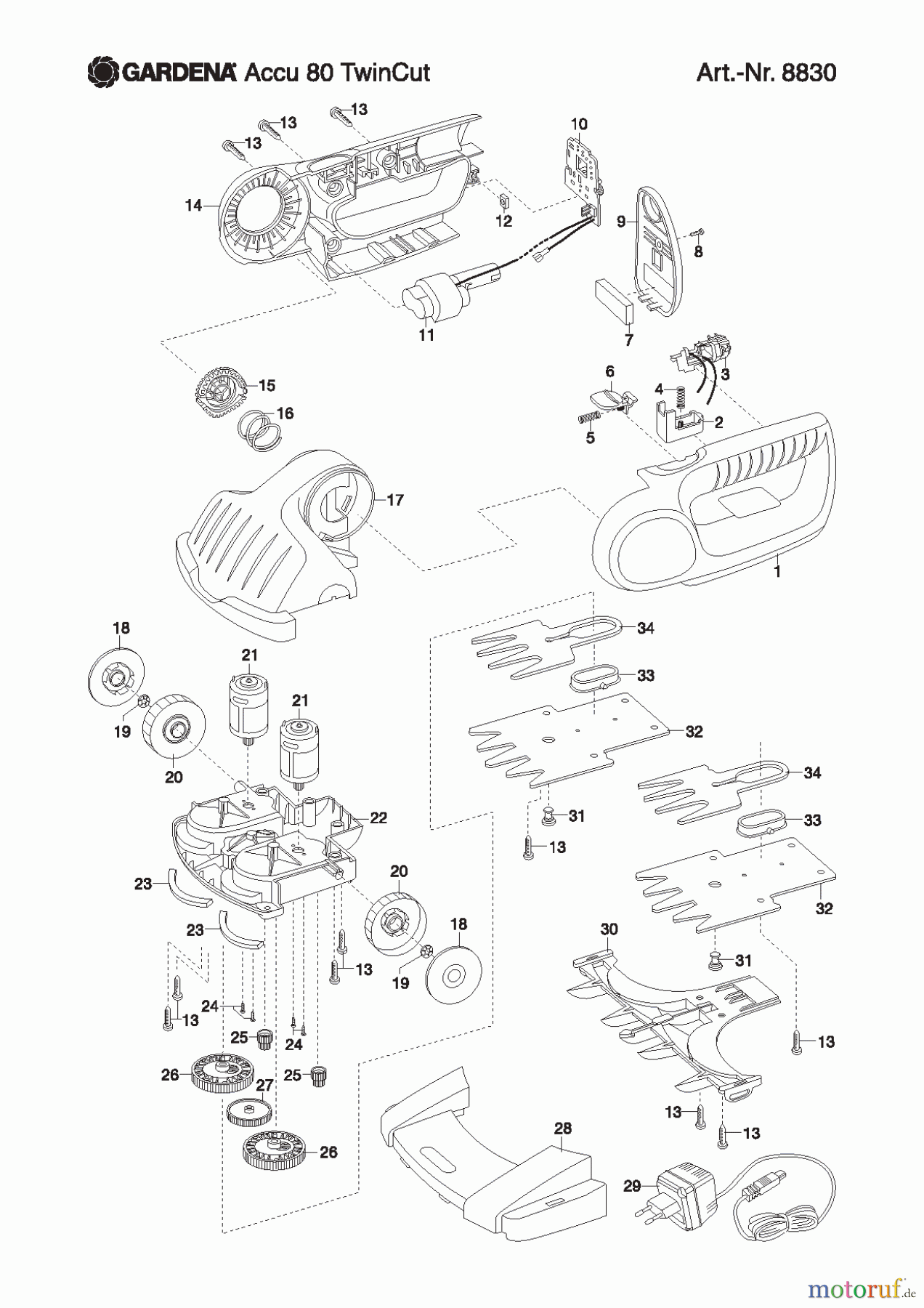 Gardena Akkuscheren Accu-Buchsschneider Contour Cut
