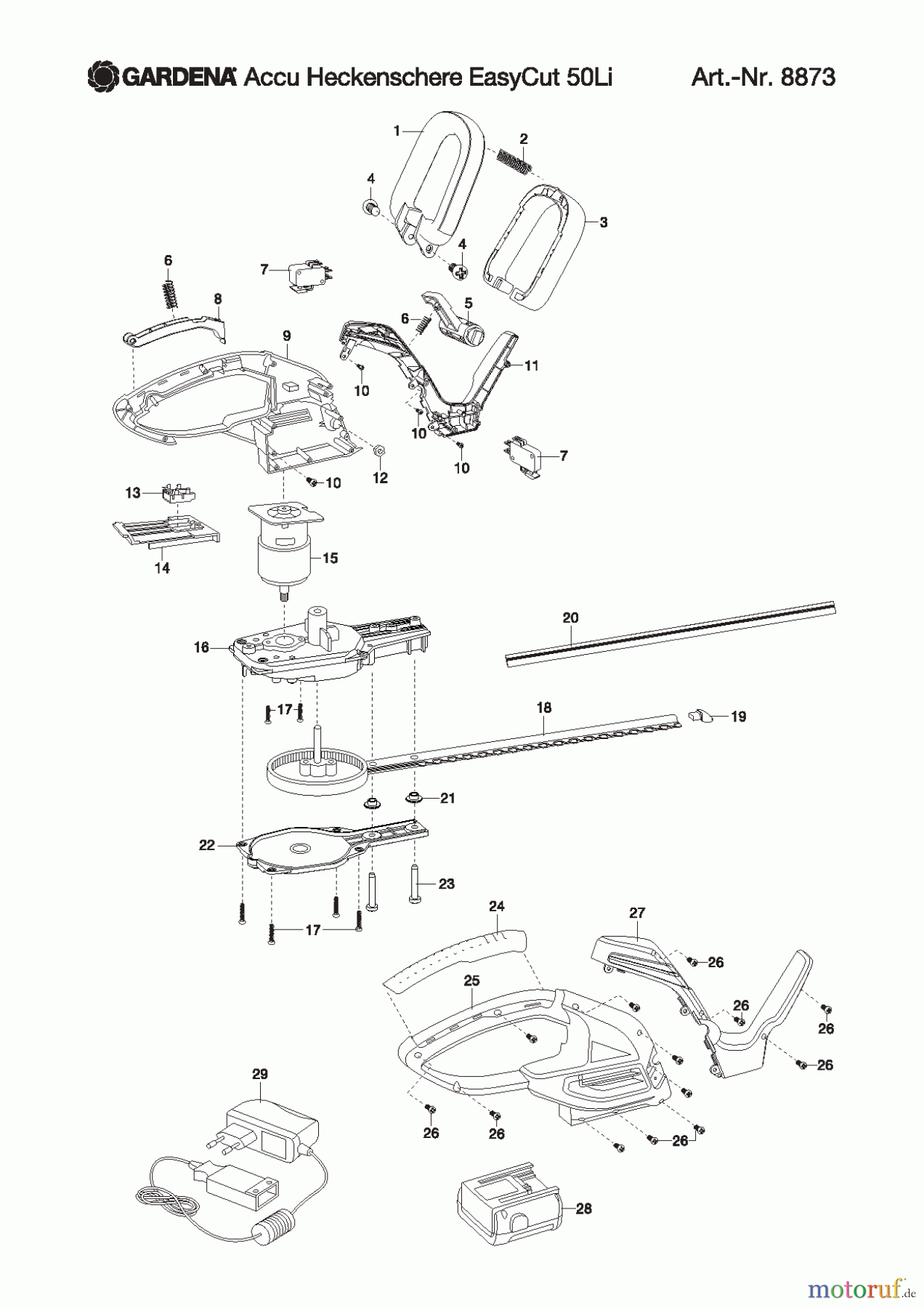 Gardena Akkuscheren Accu-Heckenschere EasyCut 50-Li