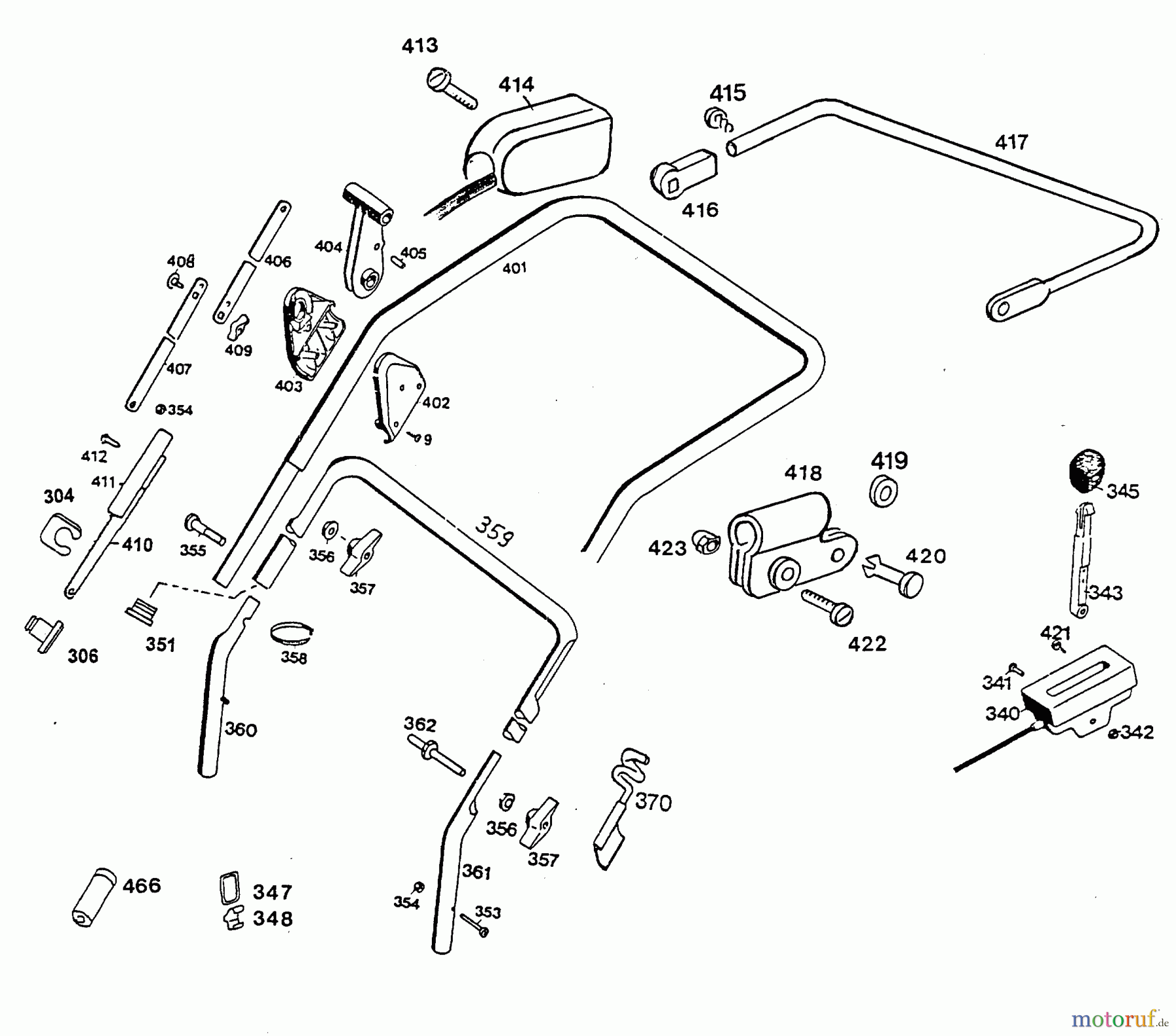  Wolf-Garten Motorvertikutierer 32 B plus 3586080 Serie B  (1996) Holm