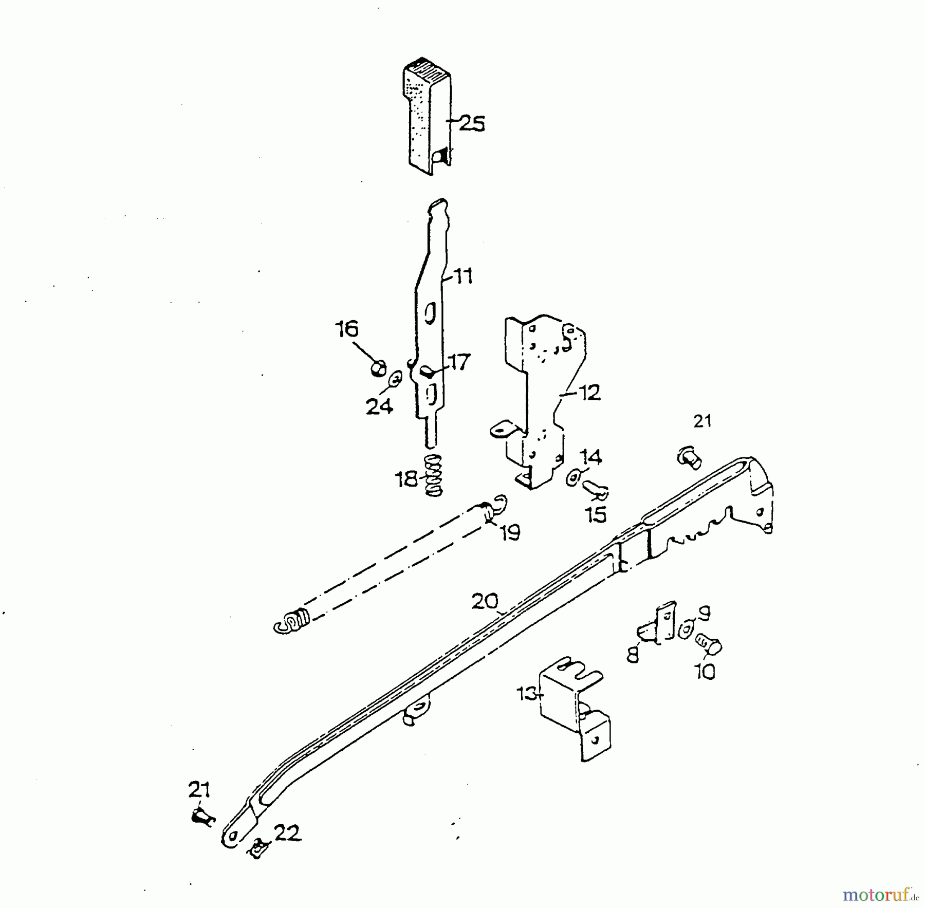 Wolf-Garten Motormäher mit Antrieb 6.42 BA 4722580 Serie C (1996) Schnitthöhenverstellung