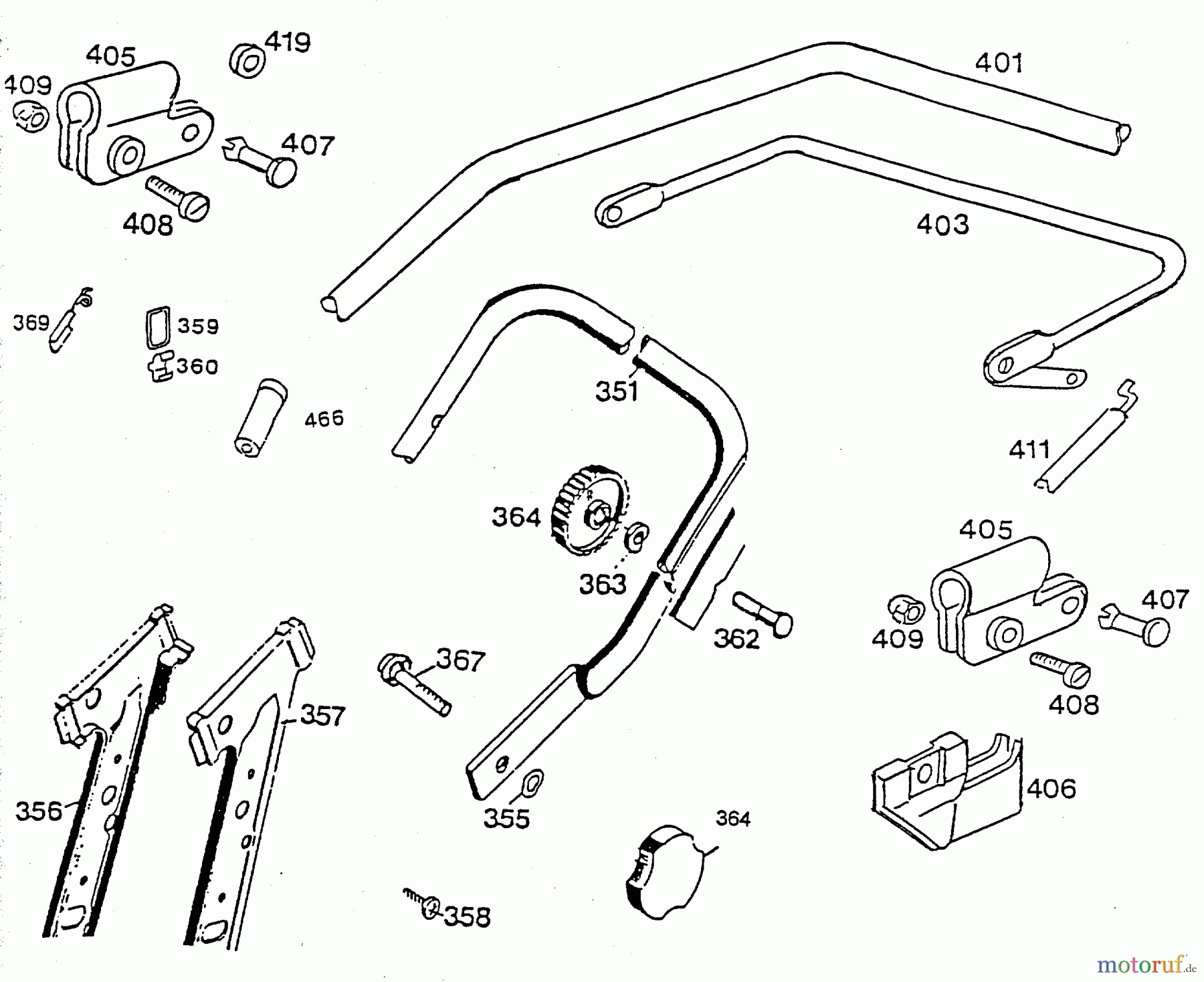 Wolf-Garten Motormäher 6.42 Bi 4723000 Serie B (1996) Holm