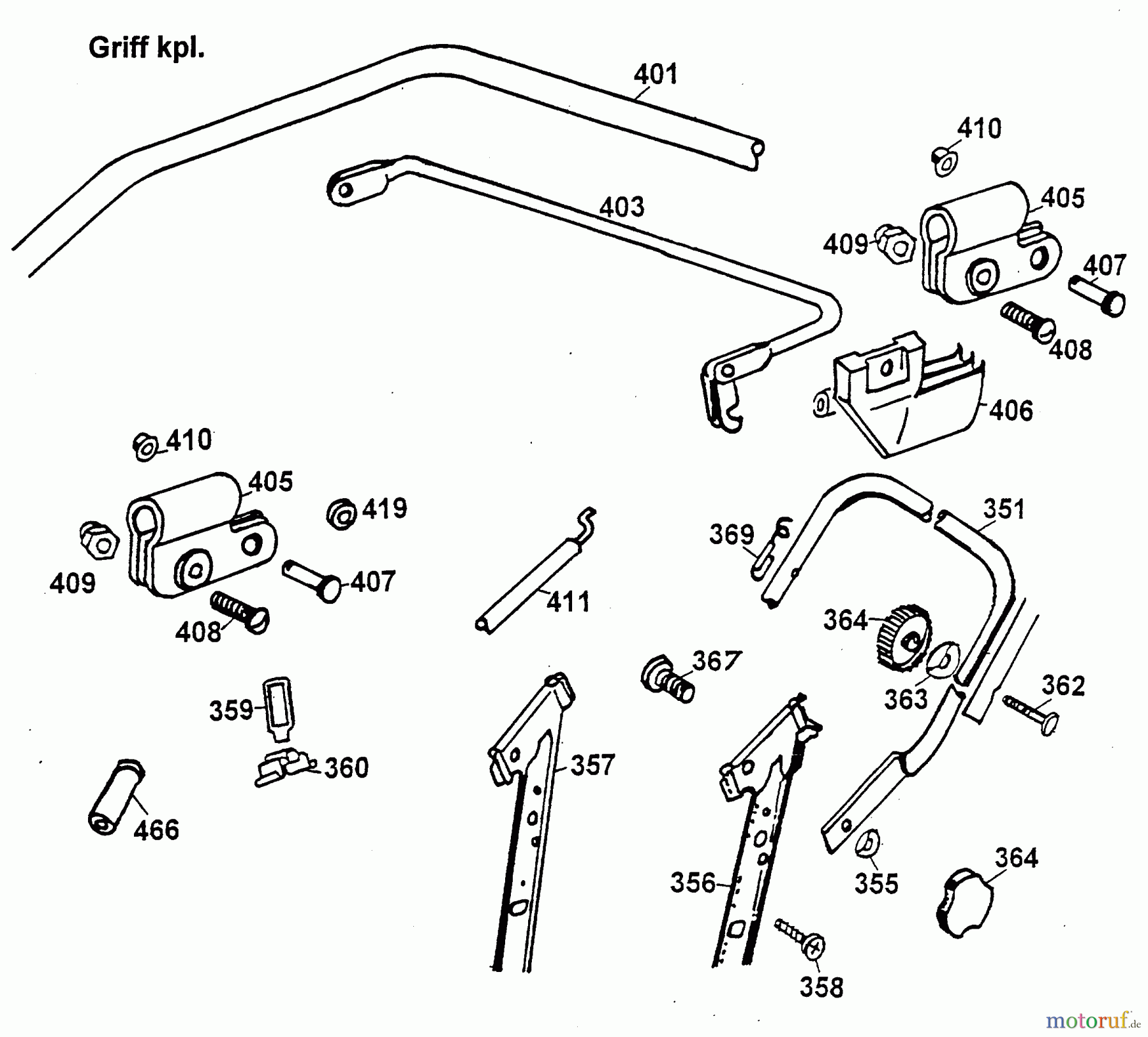 Wolf-Garten Motormäher 4.42 B 4742880 Serie B (1999) Holm