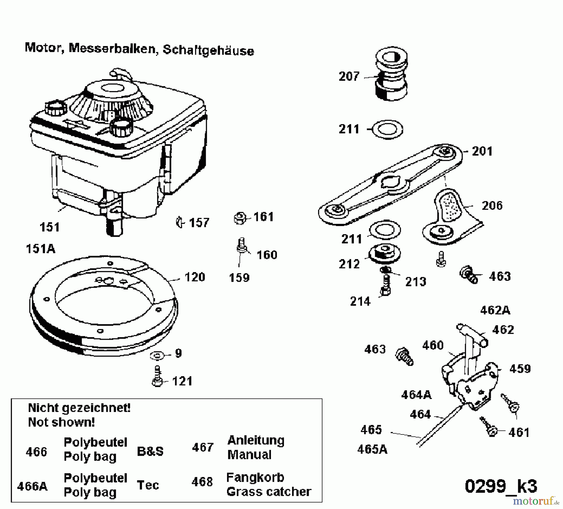 Wolf-Garten Motormäher 6.42 BK 4727000 Serie A (1999) Gaszug, Messer, Motor