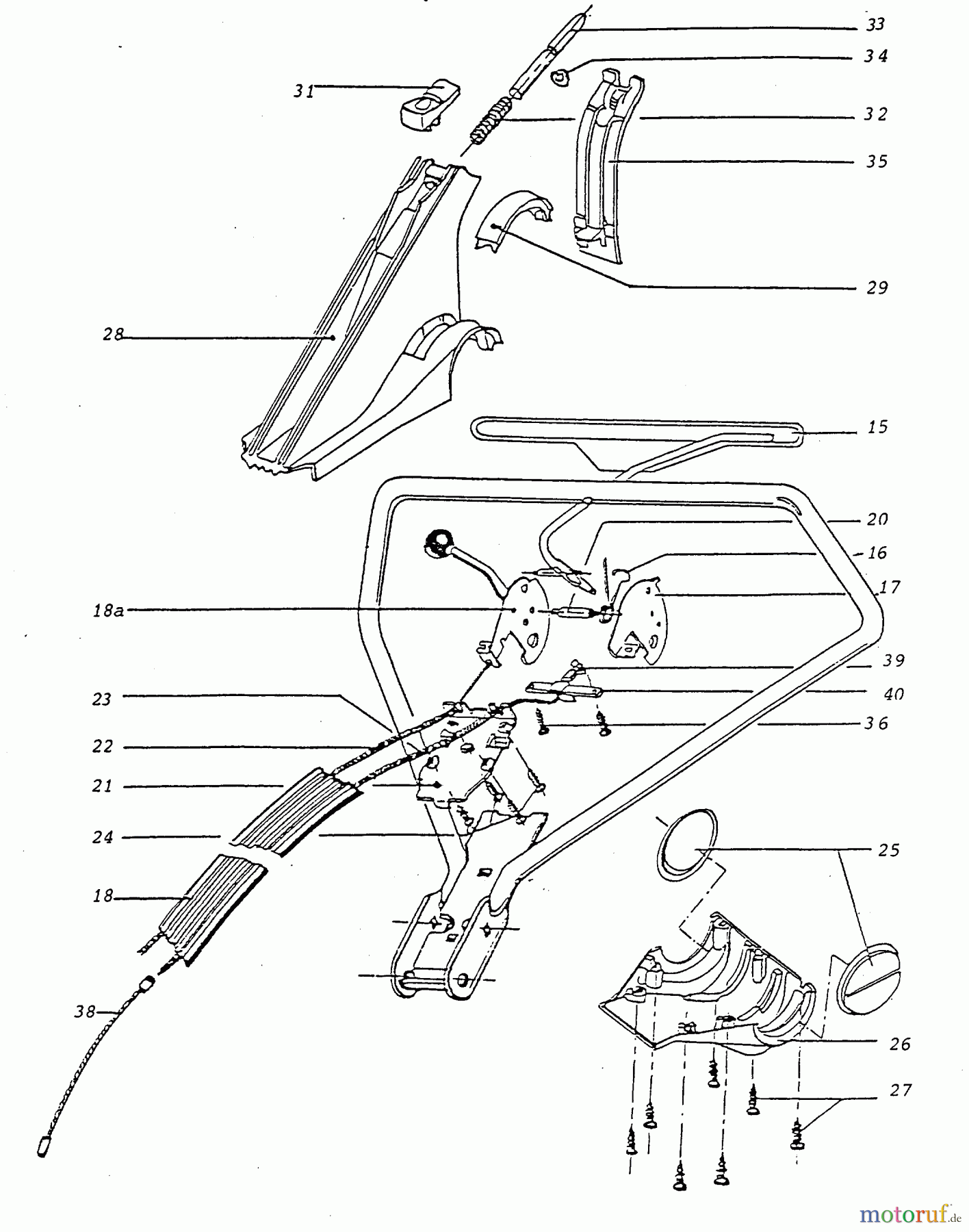 Wolf-Garten Motormäher 6.46 B 6946580 Serie A (1996) Bowdenzug, Elektroteile
