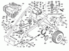 Wolf-Garten OHV 3 6990000 Serie B, C (1999) Ersatzteile Elektromagnetkupplung, Fahrantrieb, Räder hinten
