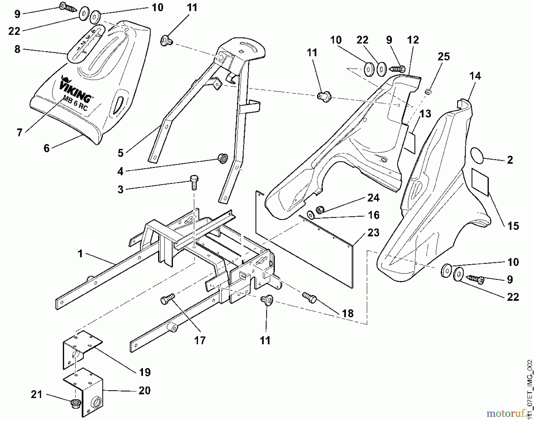Viking Rasenmäher Benzinrasenmäher MB 6 RC B - Rahmen