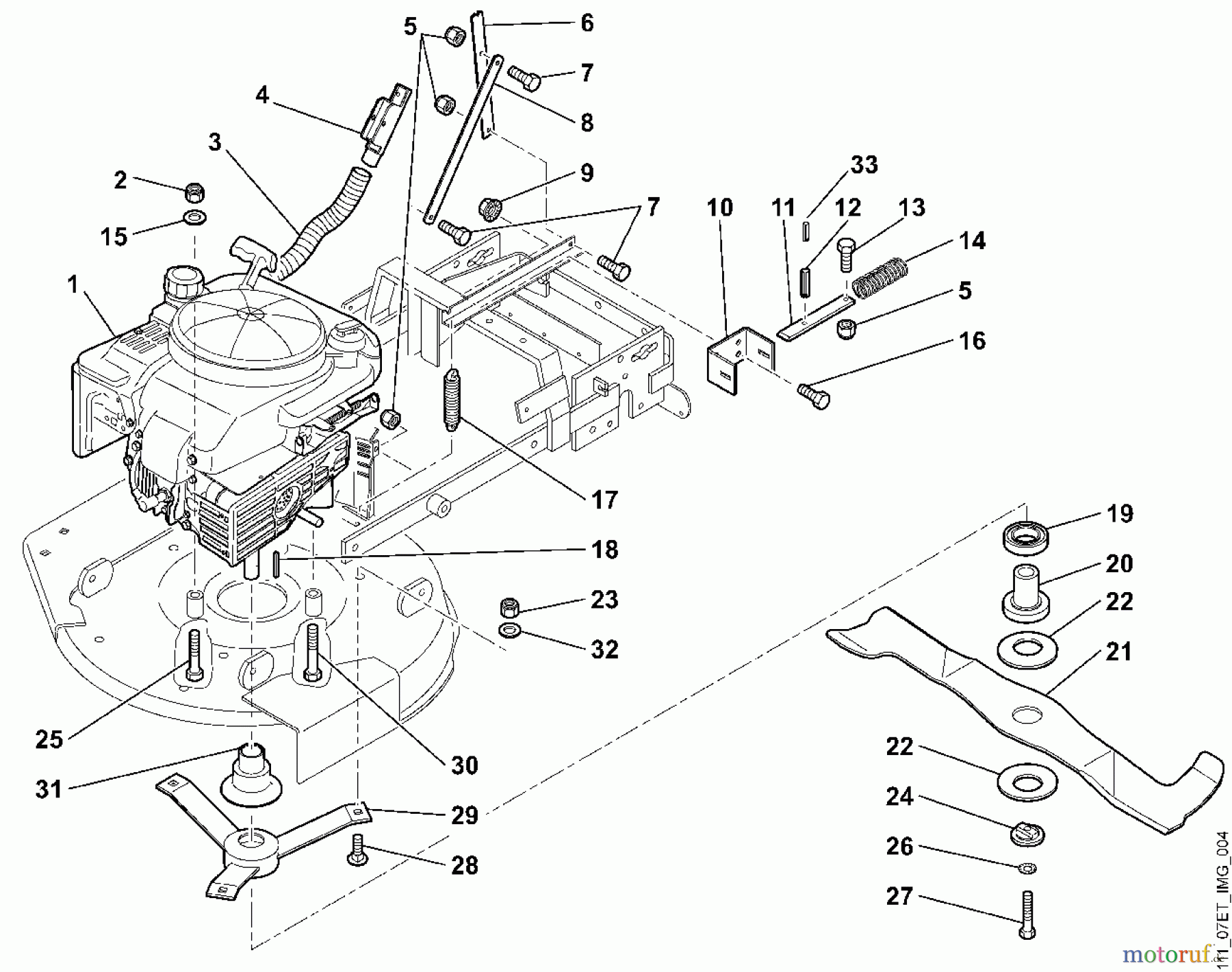 Viking Rasenmäher Benzinrasenmäher MB 6 RC D - Motor, Messer