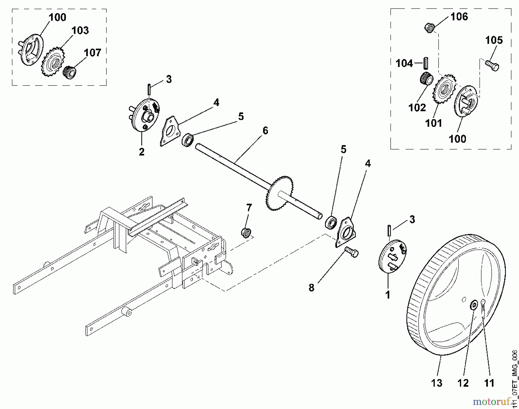 Viking Rasenmäher Benzinrasenmäher MB 6 RC F - Räder hinten