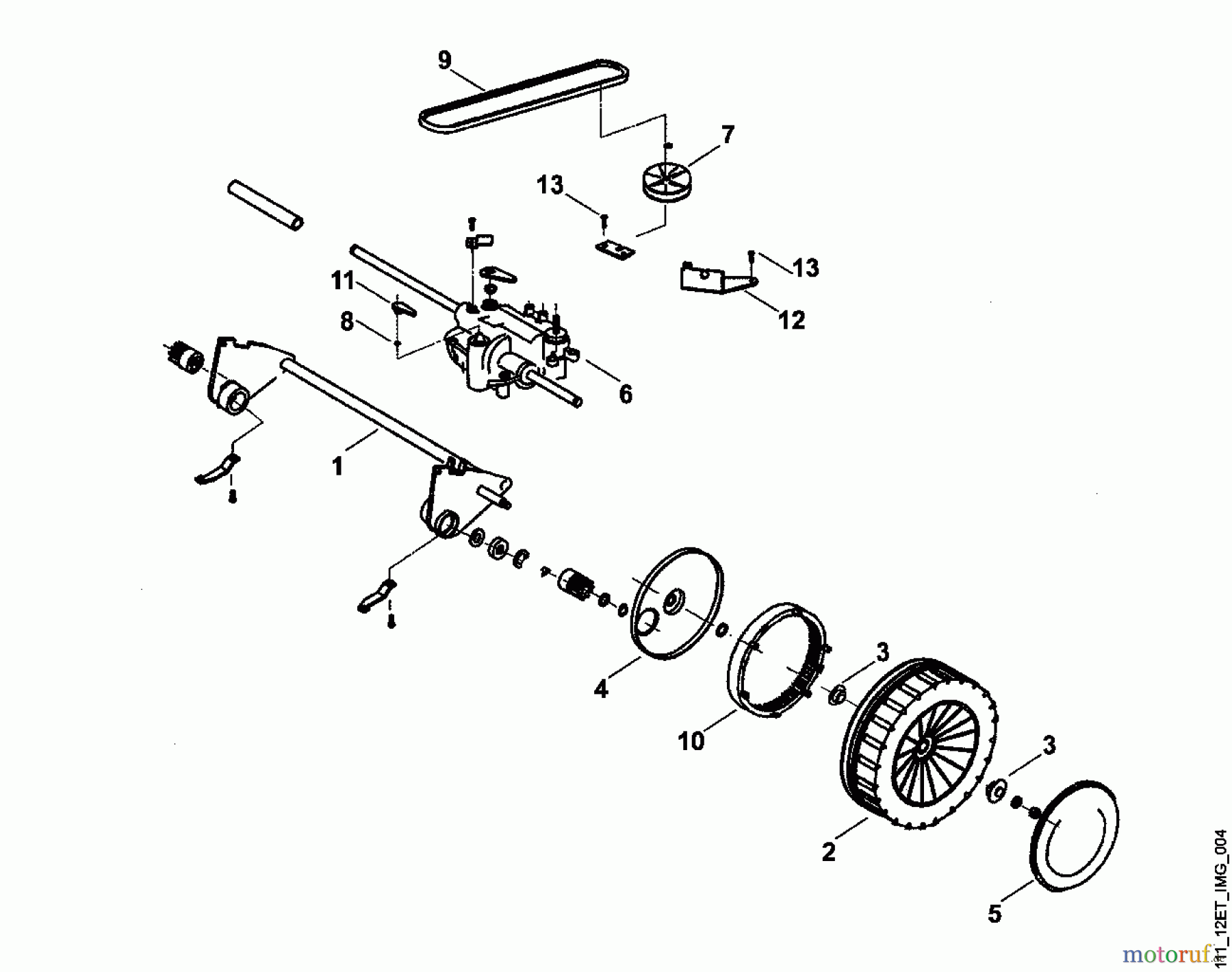  Viking Rasenmäher Benzinrasenmäher MB 555, MB 555 E, MB 555 M C1 - Fahrwerk (f. ältere Bauart)