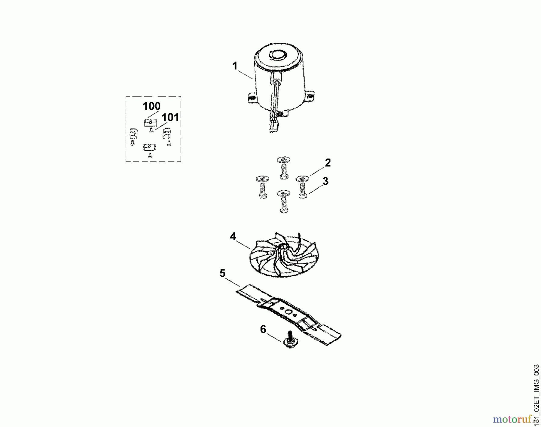 Viking Rasenmäher Akkurasenmäher MA 350 C - Motor, Messer