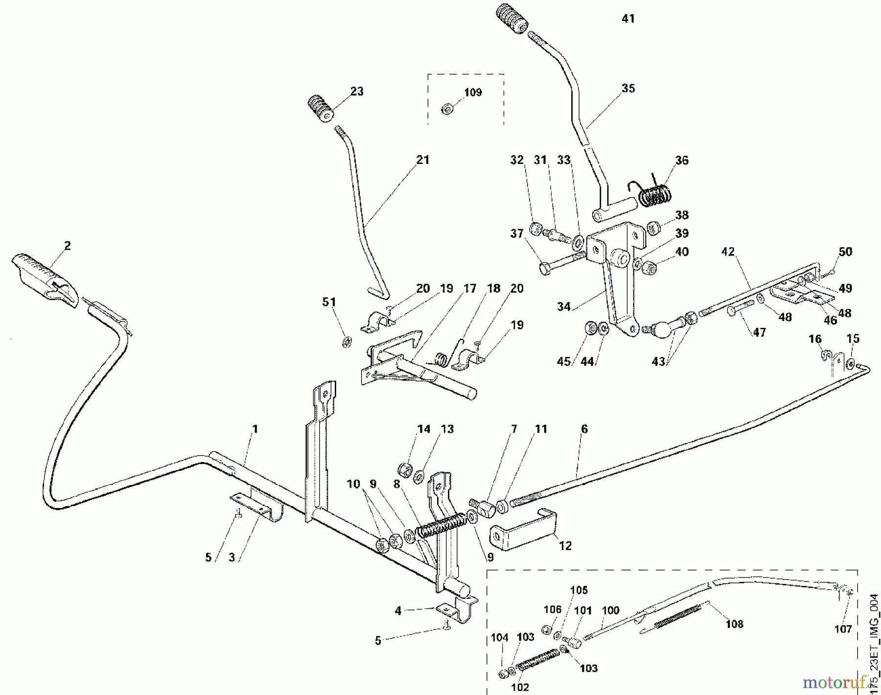 Viking Aufsitzmäher Aufsitzmäher MT 540 D - Bremse und Schalthebel