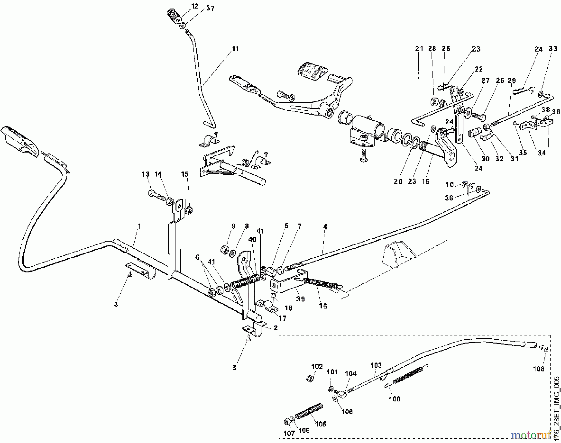  Viking Aufsitzmäher Aufsitzmäher MT 580 D1 - Bremse und Schalthebel (f. ältere Bauart)