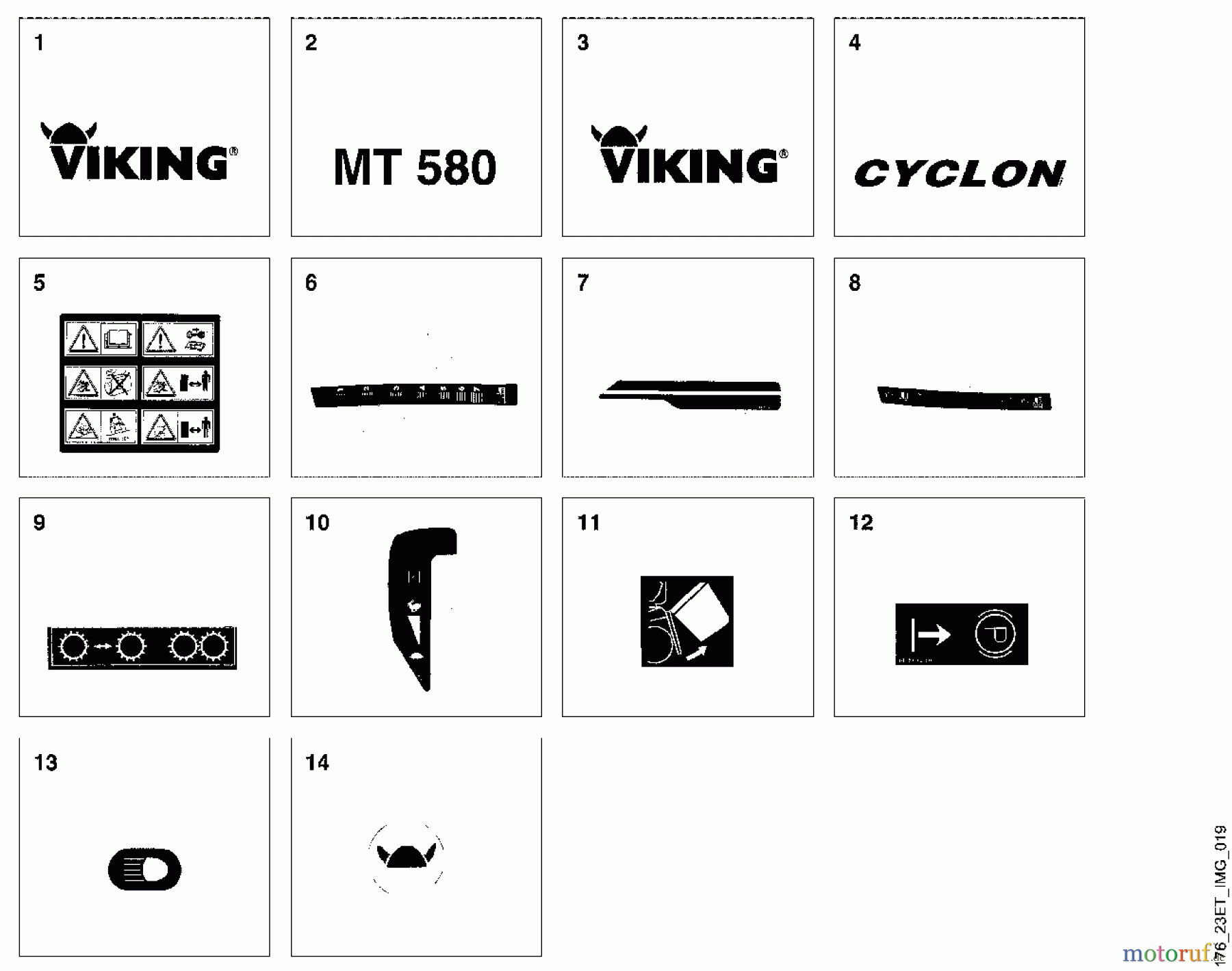 Viking Aufsitzmäher Aufsitzmäher MT 580 O - Aufkleber