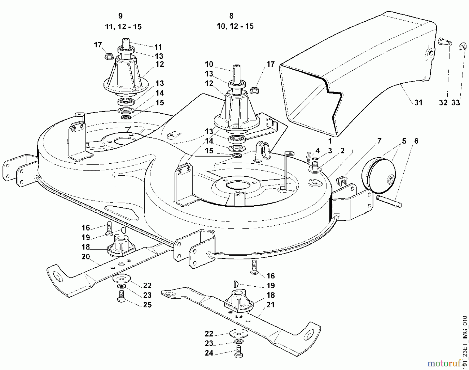 Viking Aufsitzmäher Aufsitzmäher MT 780 Modell 2000, 2001 J - Mähwerk - 2