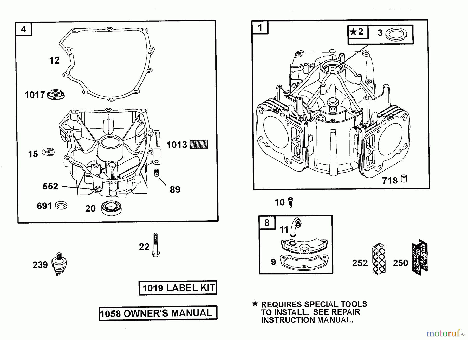 Wolf-Garten Benzinmotoren Briggs&Stratton Intek OHV 1002000 (2001) Kurbelgehäuse, Ölwanne