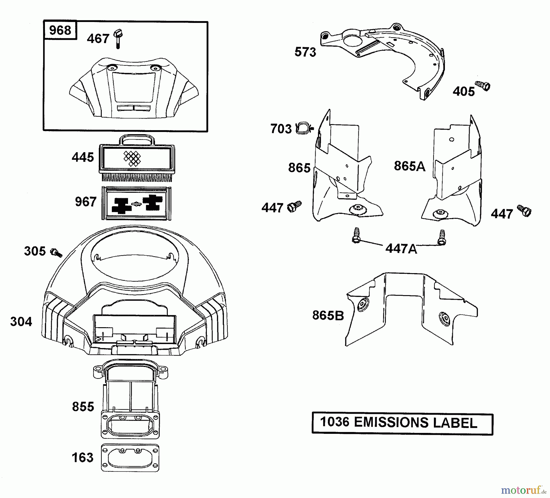 Wolf-Garten Benzinmotoren Briggs&Stratton Intek OHV 1002000 (2001) Gebläsegehäuse, Luftfilter