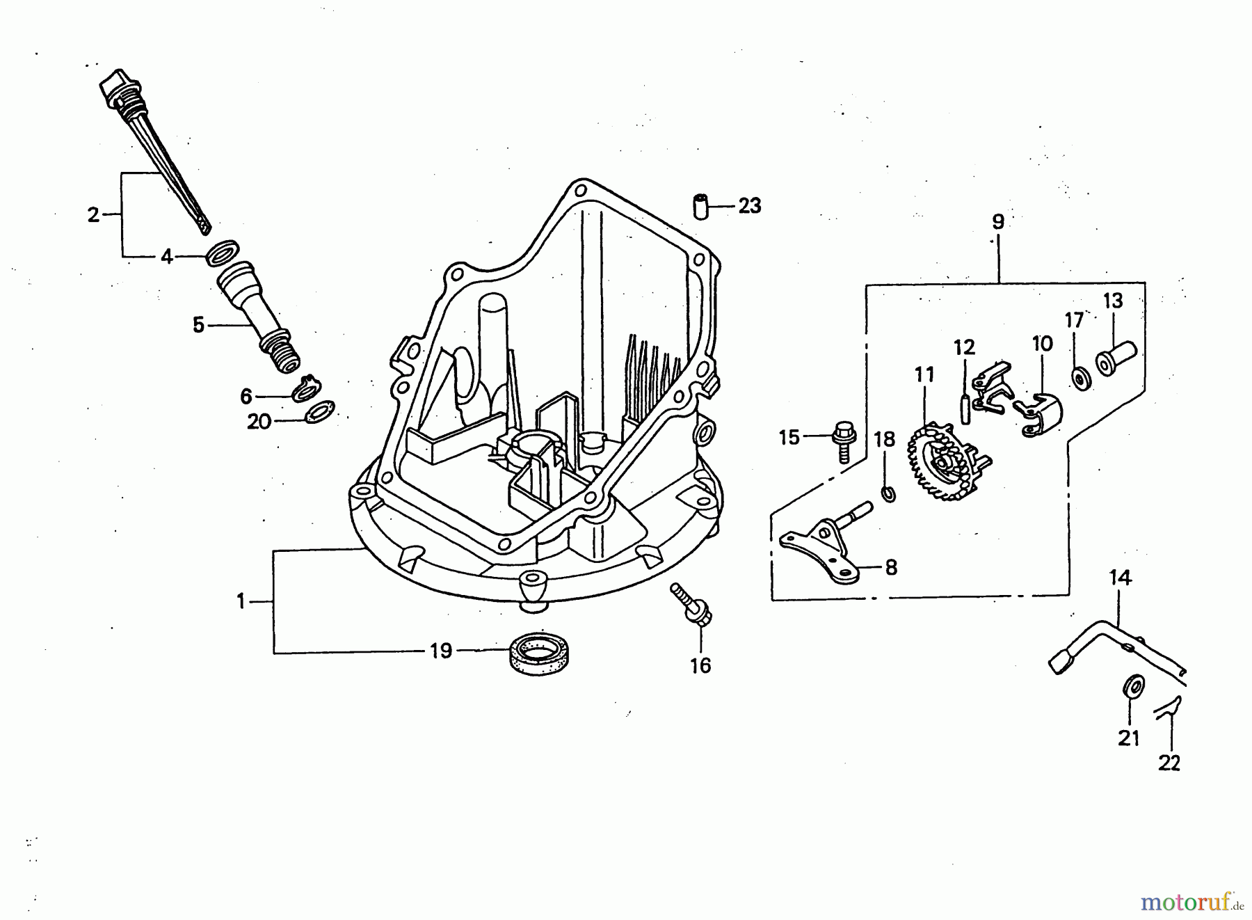 Wolf-Garten Benzinmotoren Honda GCV 135 2098000-135 (2004) Ölwanne, Regler