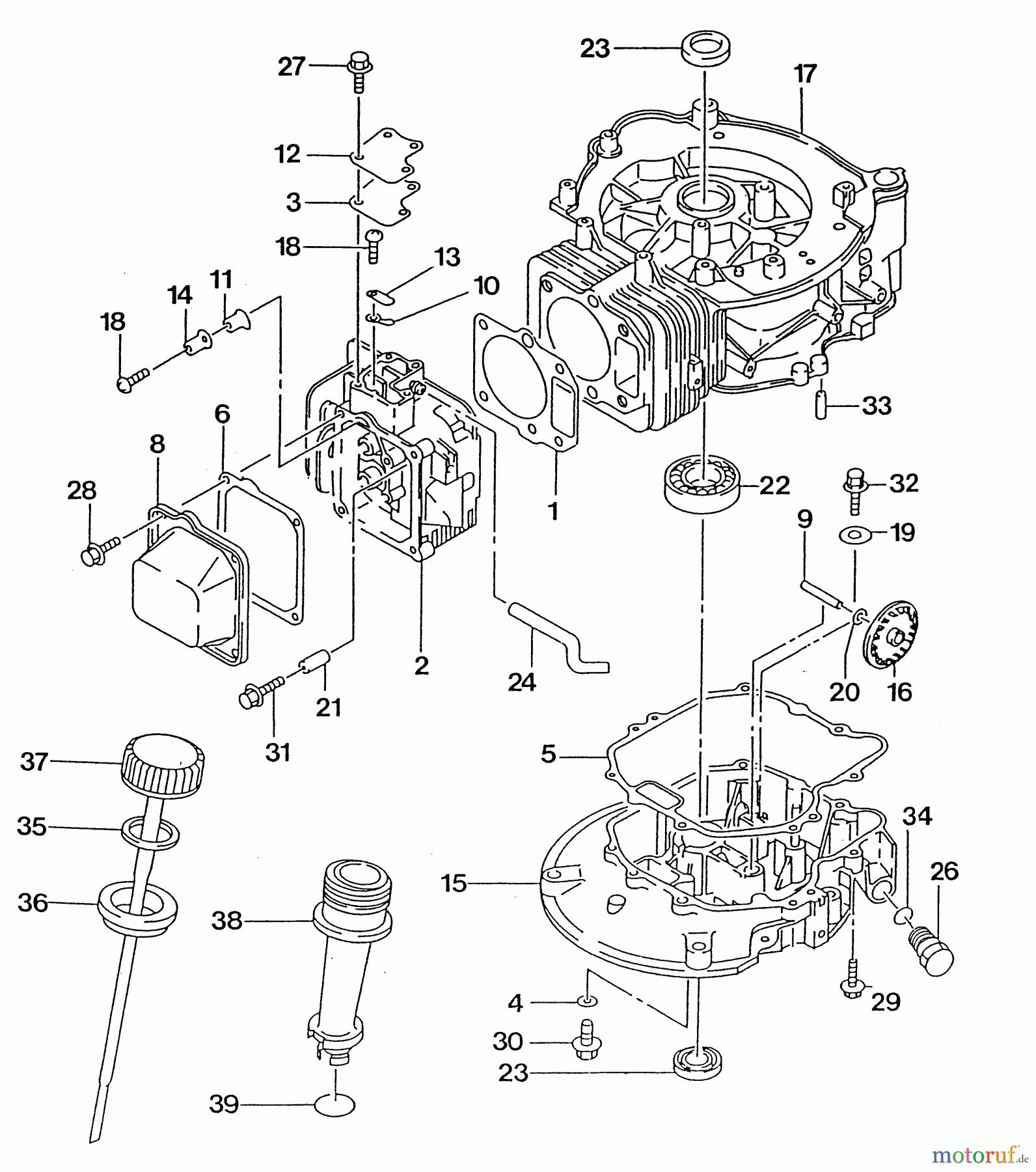 Wolf-Garten Benzinmotoren Kawasaki FC 150 V 2090065 (2003) Kurbelgehäuse, Ölwanne