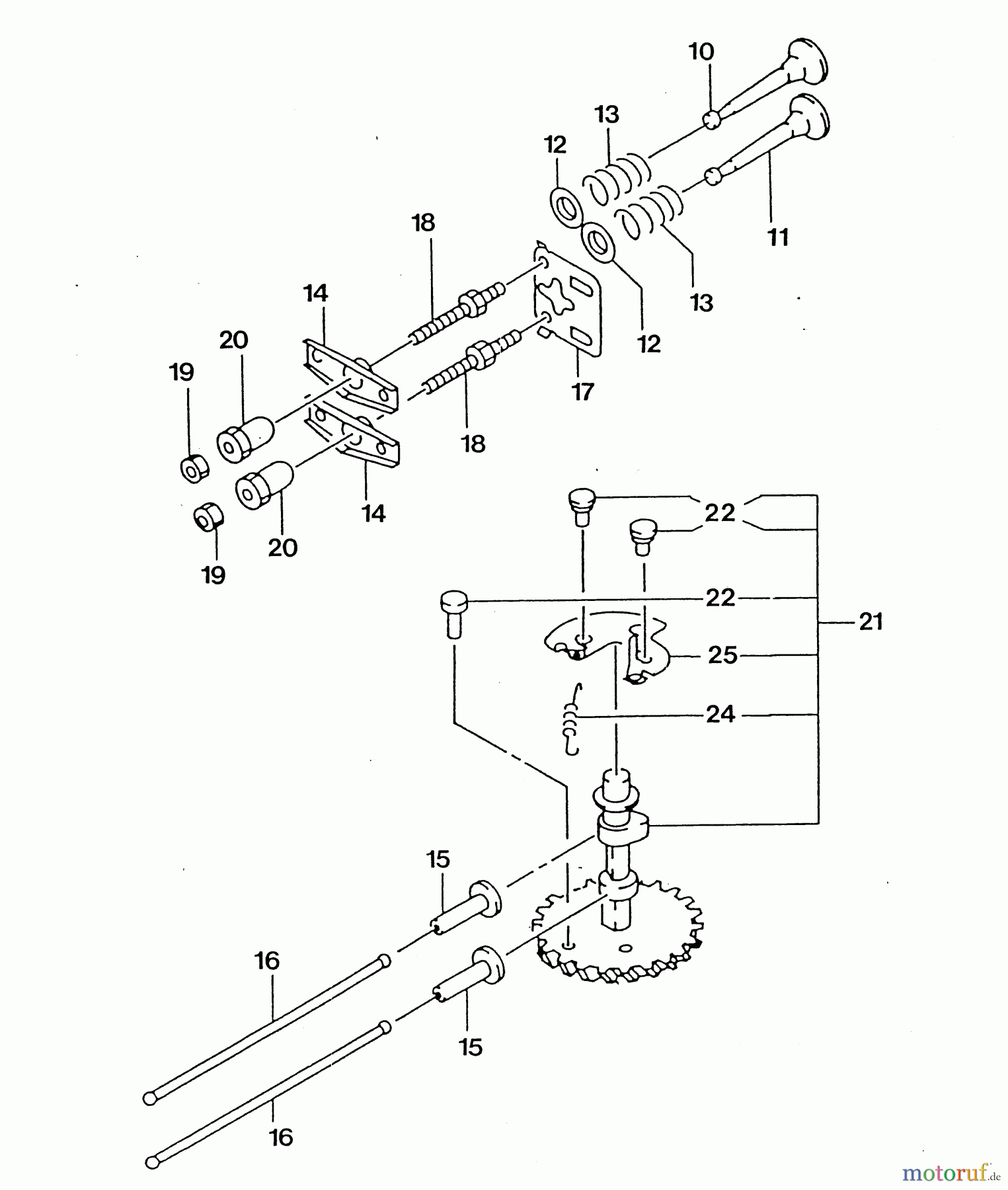 Wolf-Garten Benzinmotoren Kawasaki FC 150 V 2090065 (2003) Nockenwelle, Ventile