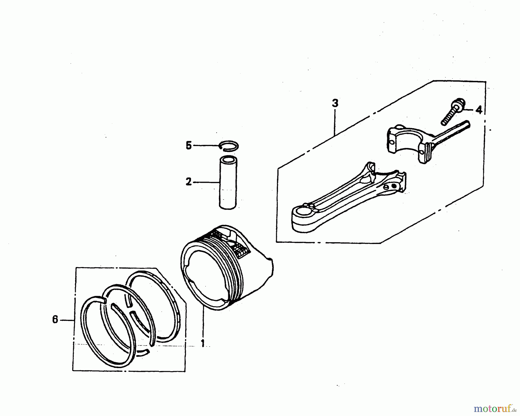Wolf-Garten Benzinmotoren Honda GCV 160 2098000-160 (2004) Kolben, Pleuel