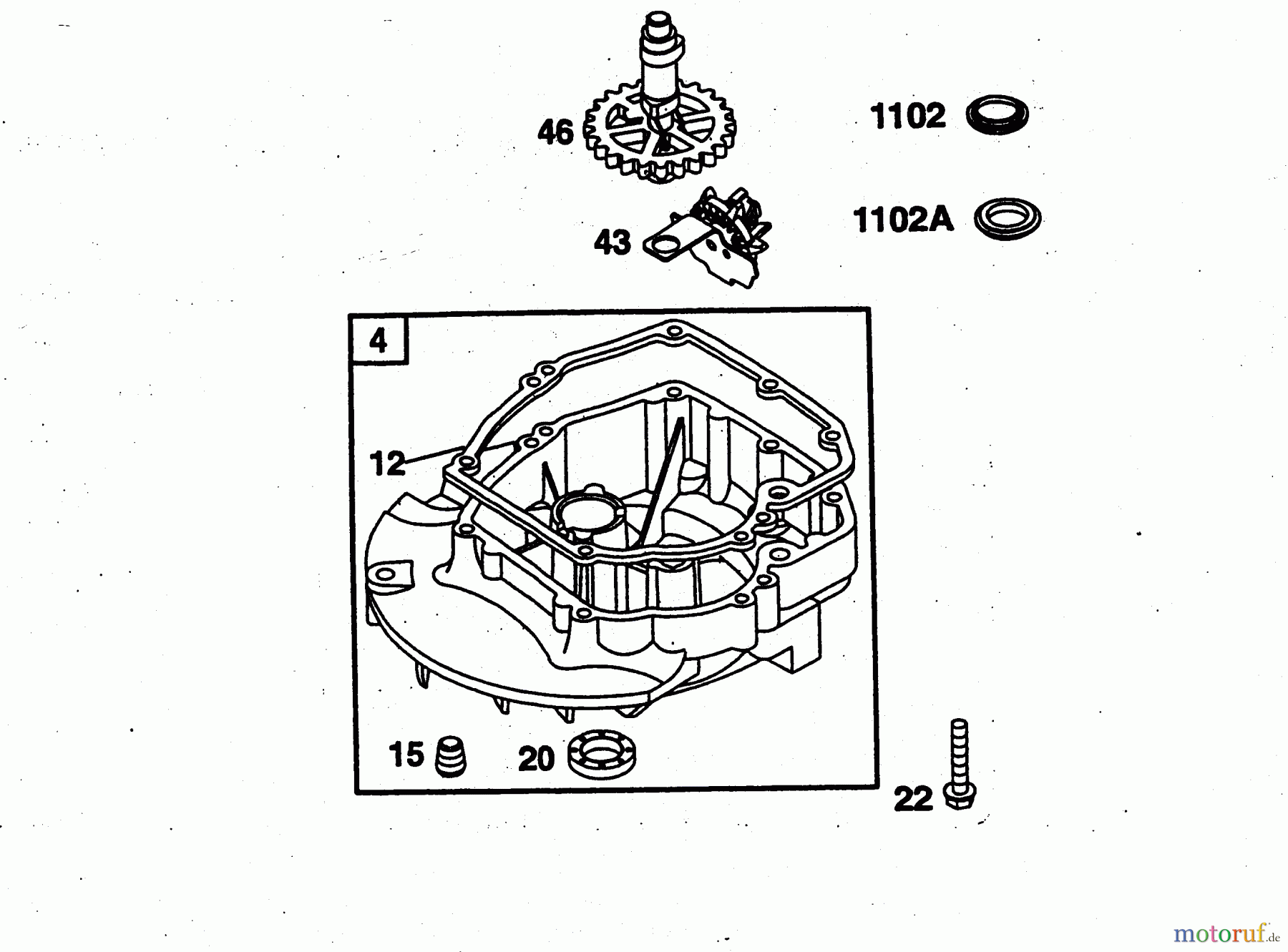 Wolf-Garten Benzinmotoren Briggs&Stratton Intek Edge SV 2057005 (2003) Nockenwelle, Ölwanne, Regler