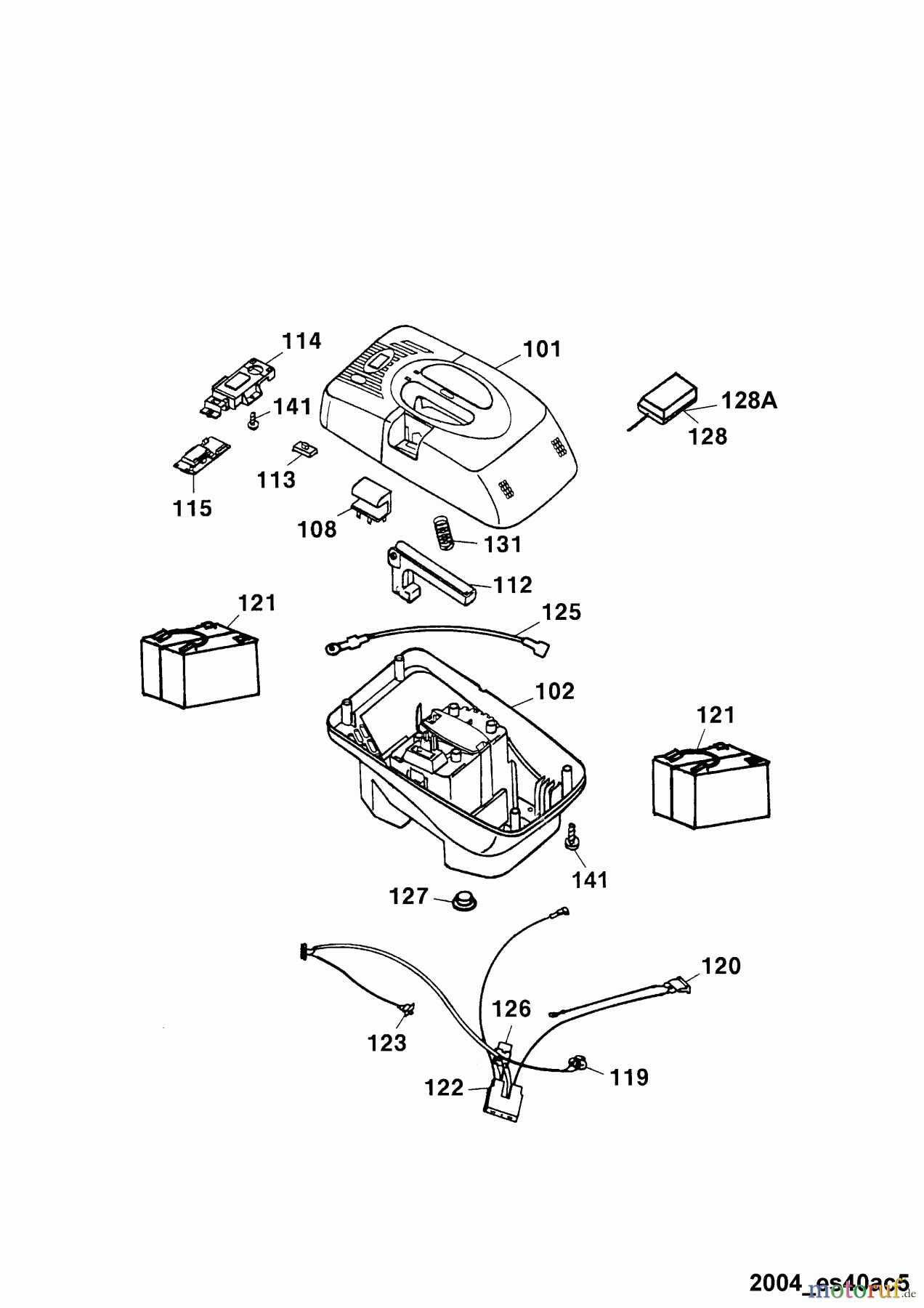 Wolf-Garten Akkumäher Esprit 40 AC 4042000 Serie E (2004) Elektroteile