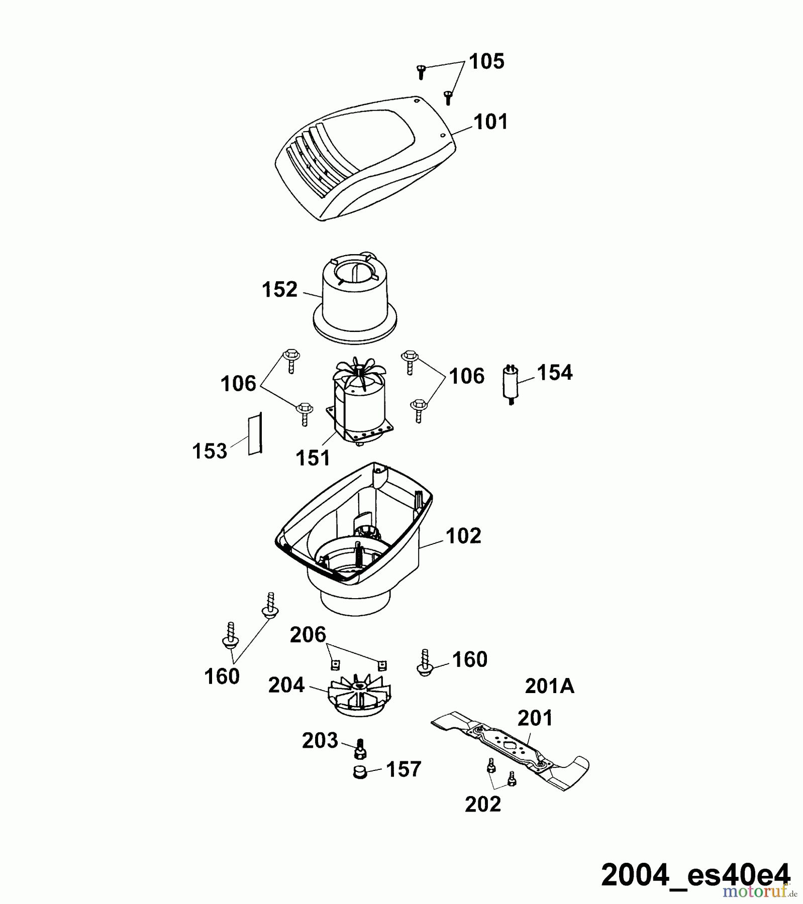 Wolf-Garten Elektromäher Esprit 40 E 4020680 Serie C, D (2004) Elektromotor, Messer