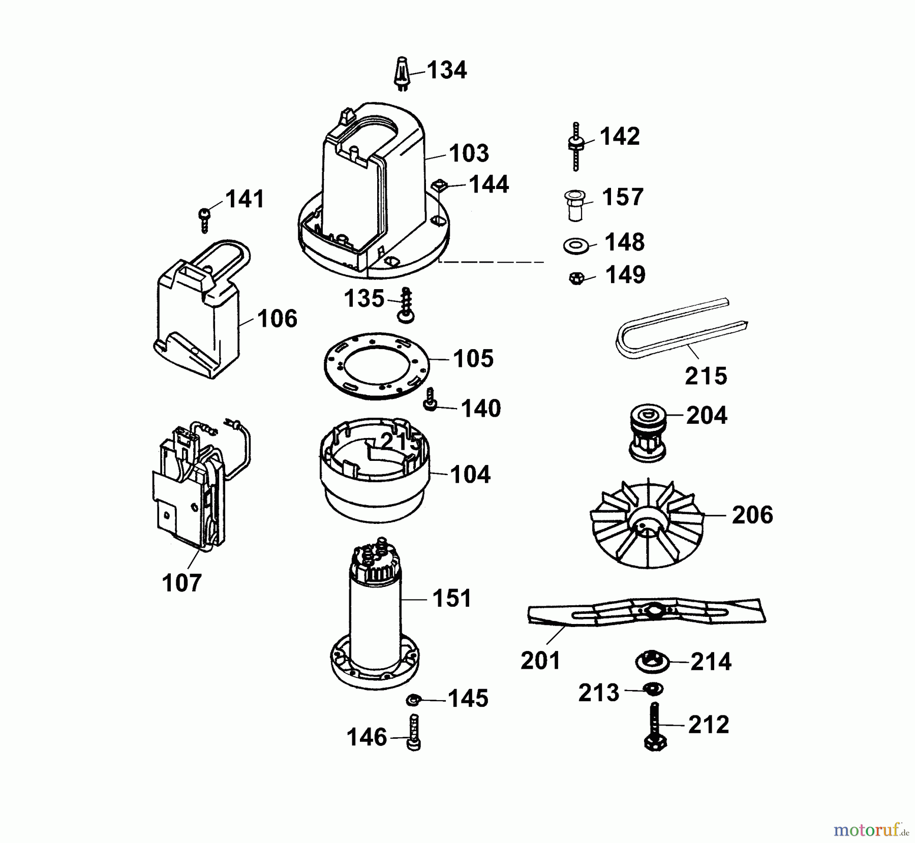 Wolf-Garten Akkumäher mit Antrieb Premio 40 ACA 4045000 Serie C (2004) Elektromotor, Elektroteile, Messer