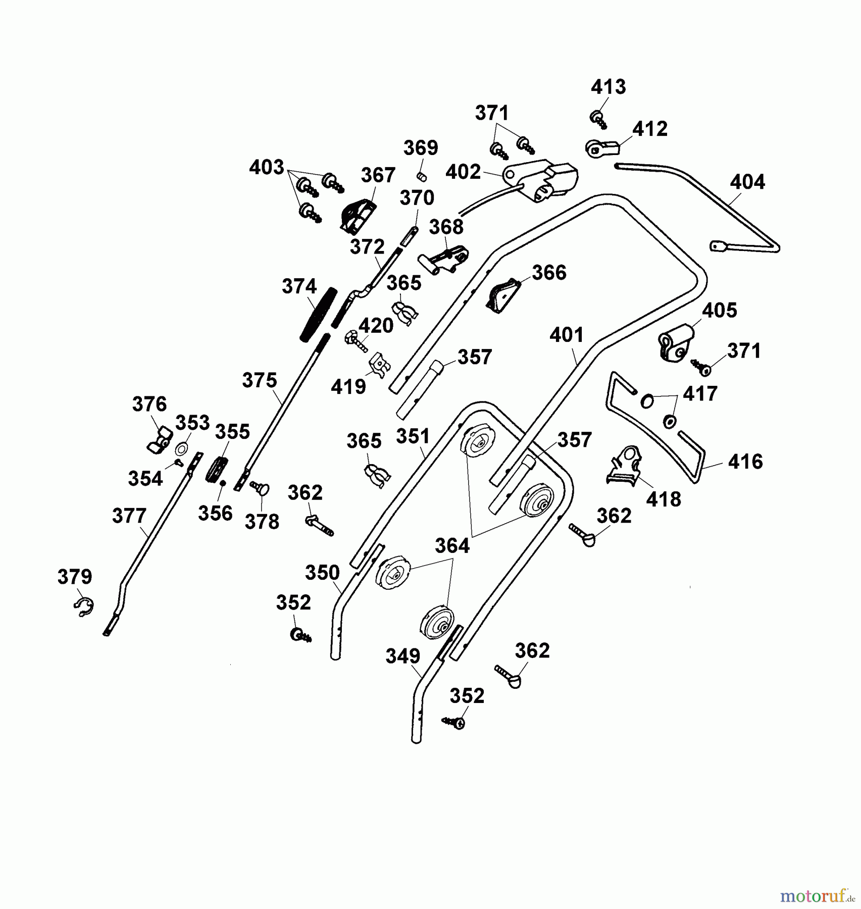 Wolf-Garten Elektrovertikutierer UV 34 E 3634680 Serie B, C (2004) Holm, Höhenverstellung