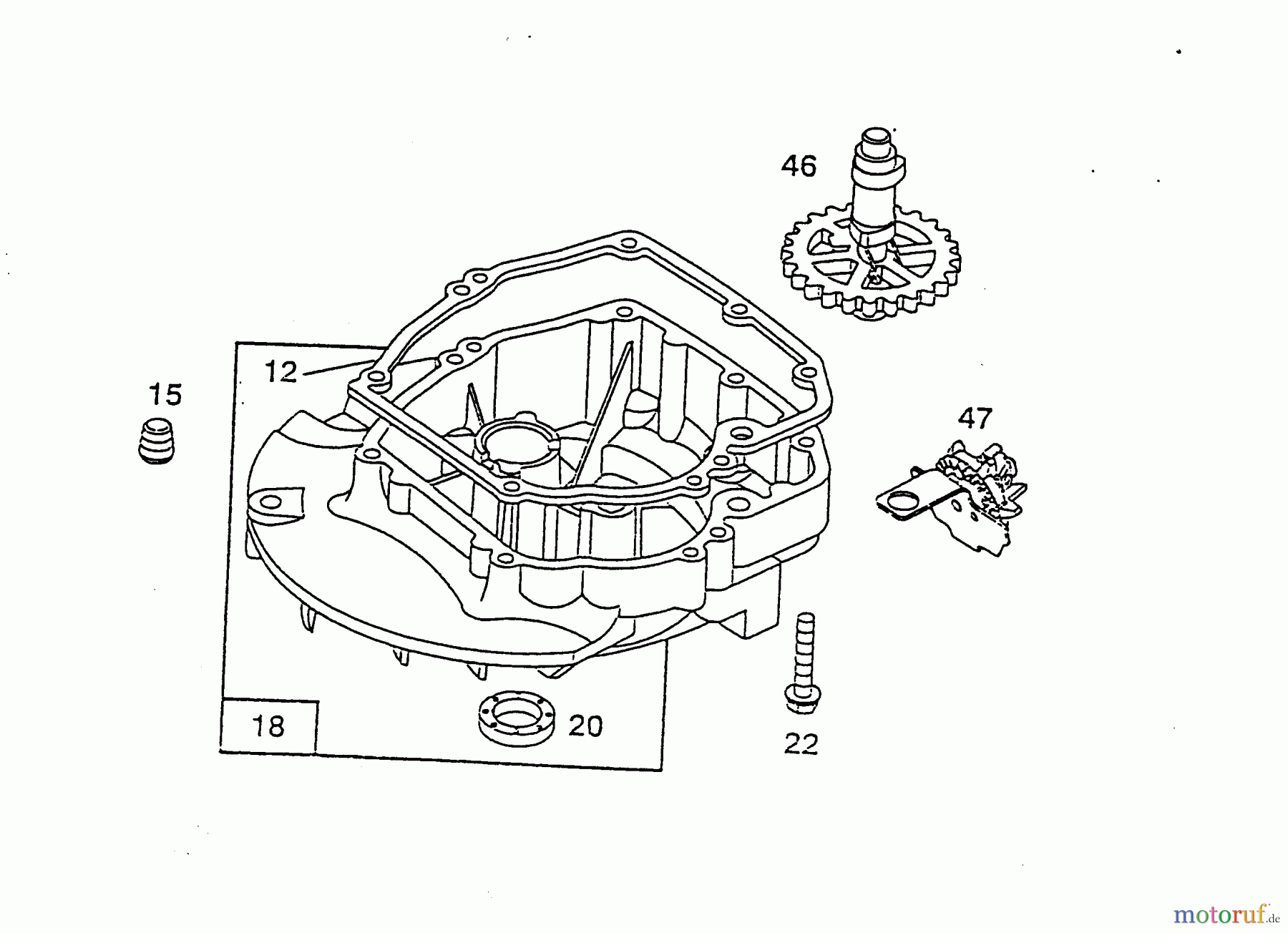 Wolf-Garten Benzinmotoren Briggs&Stratton Quantum XE,XTE 35/40-50/55 XEXTE_35-55 (1996) Nockenwelle, Ölwanne, Regler