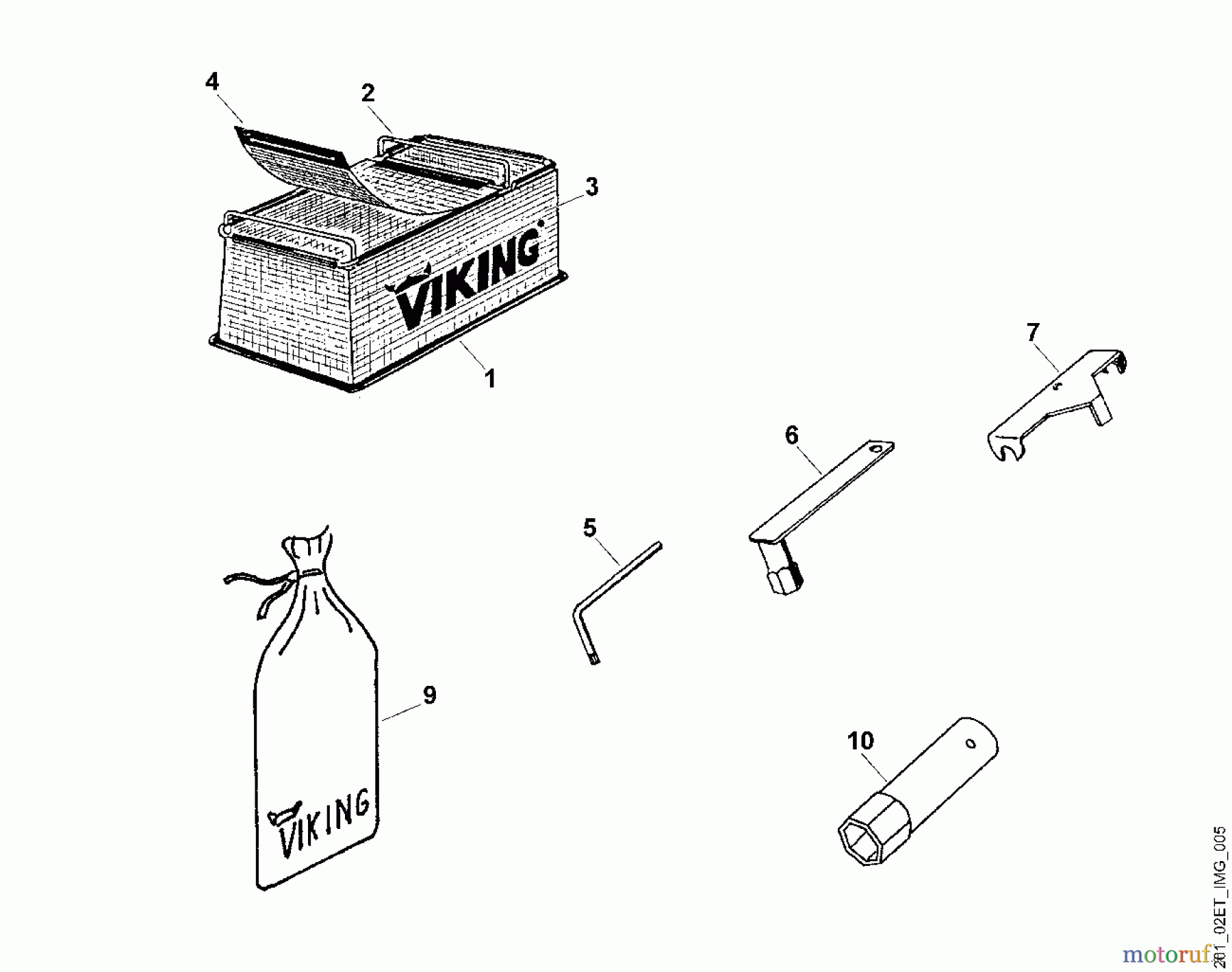 Viking Häcksler Elektro GE 110, 115, 120 E - Werkzeuge