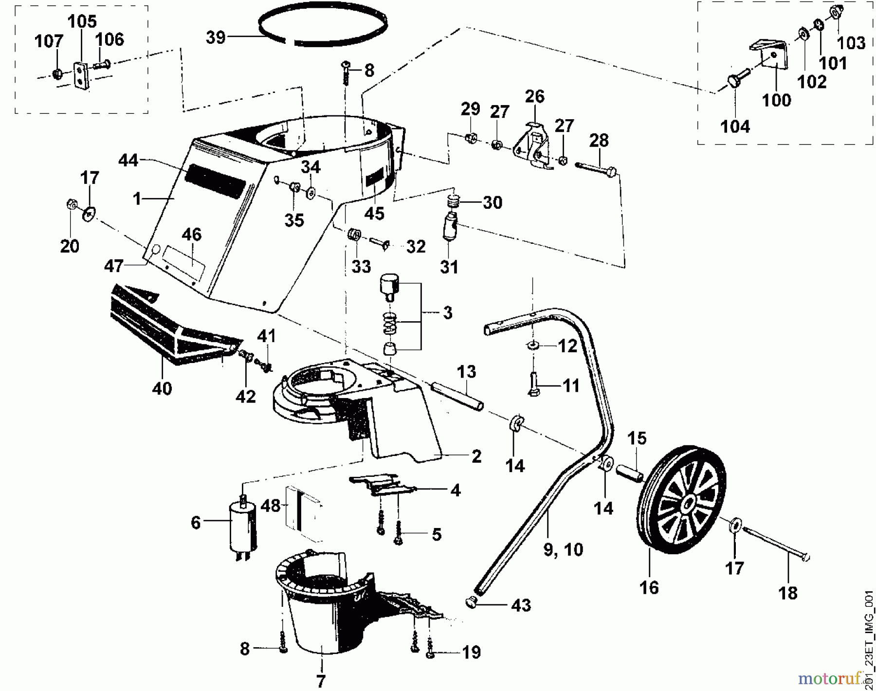  Viking Häcksler Elektro GE 320, GE 325, GE 330, GE 335 A - Gehäuse