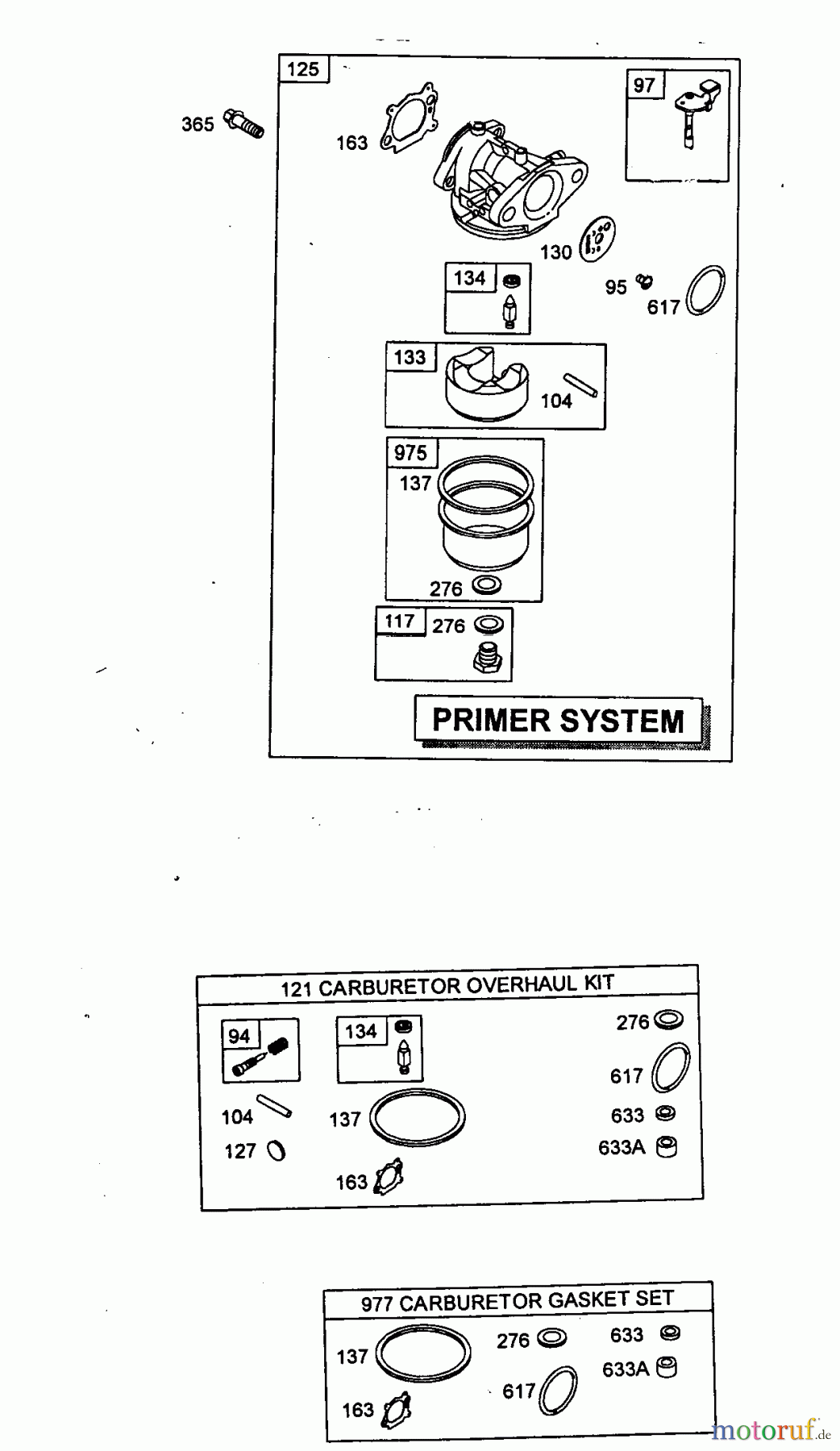 Wolf-Garten Benzinmotoren Briggs&Stratton Quantum XLS 50 Modular 2069098 (2006) Vergaser (Primer System)