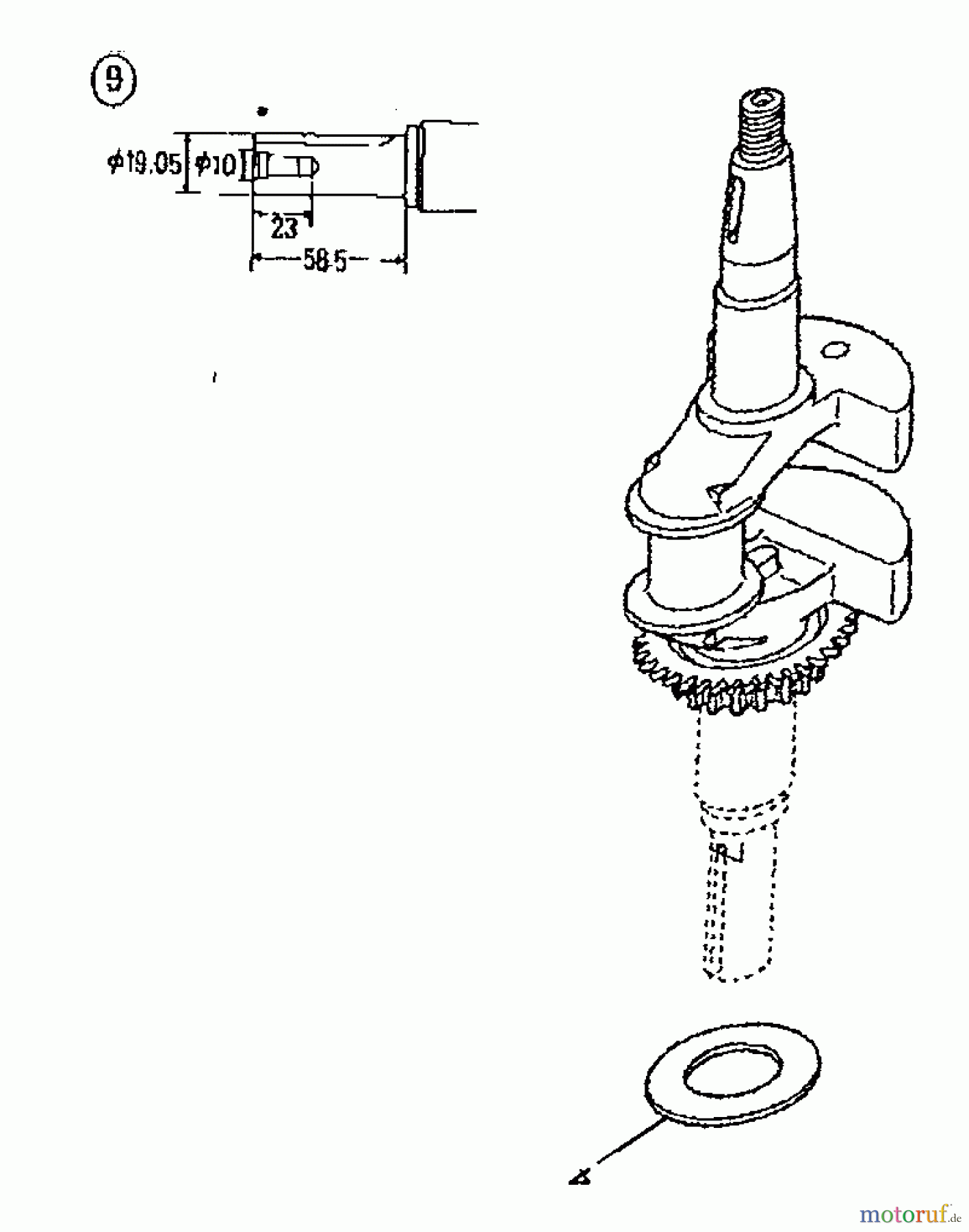 Wolf-Garten Benzinmotoren Honda GC 135 E 2092000 (2008) Kurbelwelle
