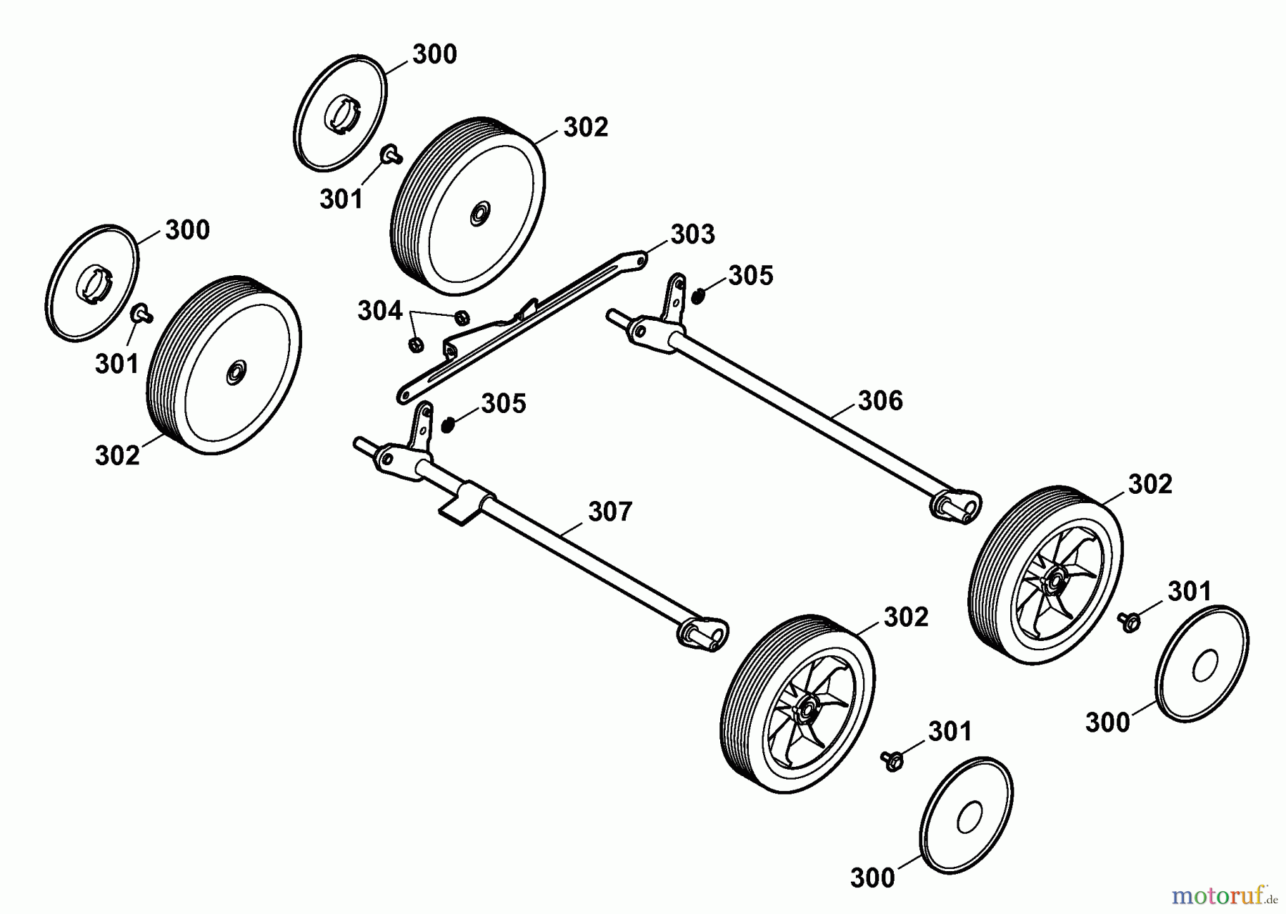 Wolf-Garten Motorvertikutierer UV 40 H 3640000 Serie F (2009) Achsen, Räder