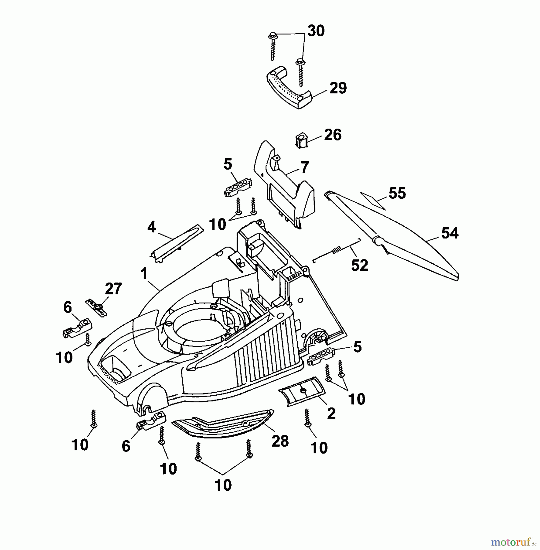 Wolf-Garten Motormäher Esprit 40 BK 4002000 Serie A (2001) Mähwerksgehäuse